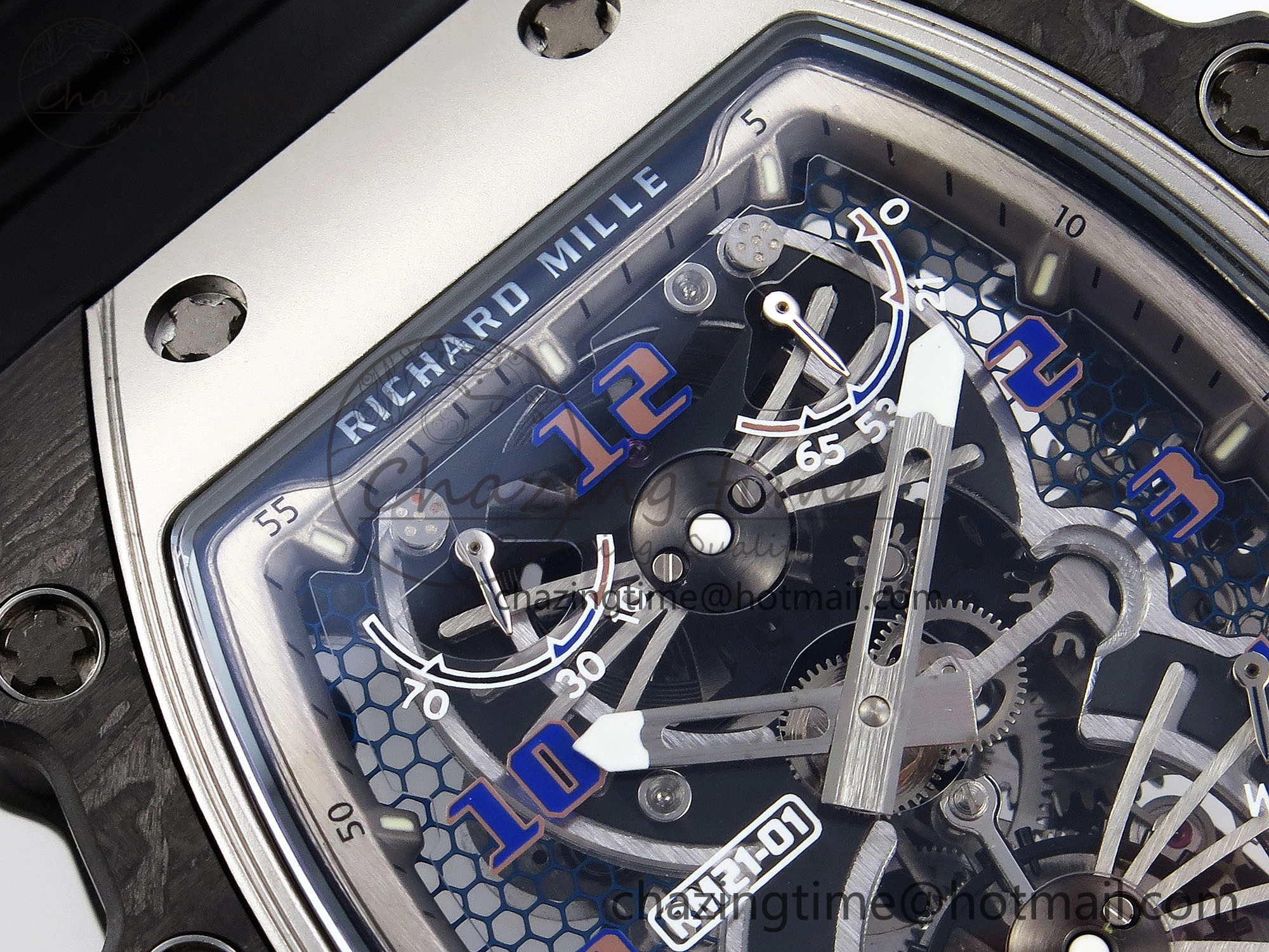 RM21-01 Tourbillon NTPT RMF Best Edition Skeleton Dial on Black Rubber Strap