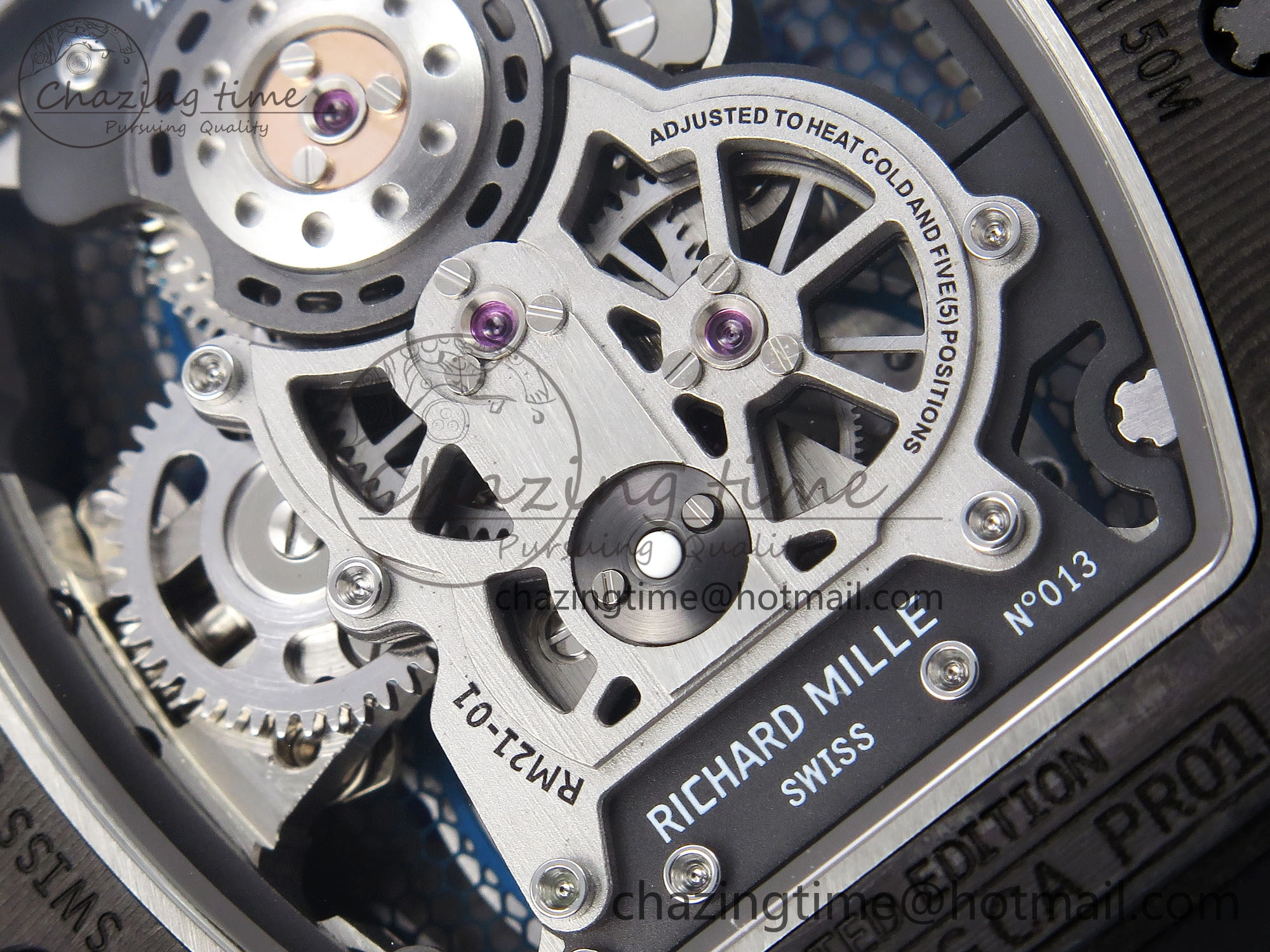 RM21-01 Tourbillon NTPT RMF Best Edition Skeleton Dial on Black Rubber Strap