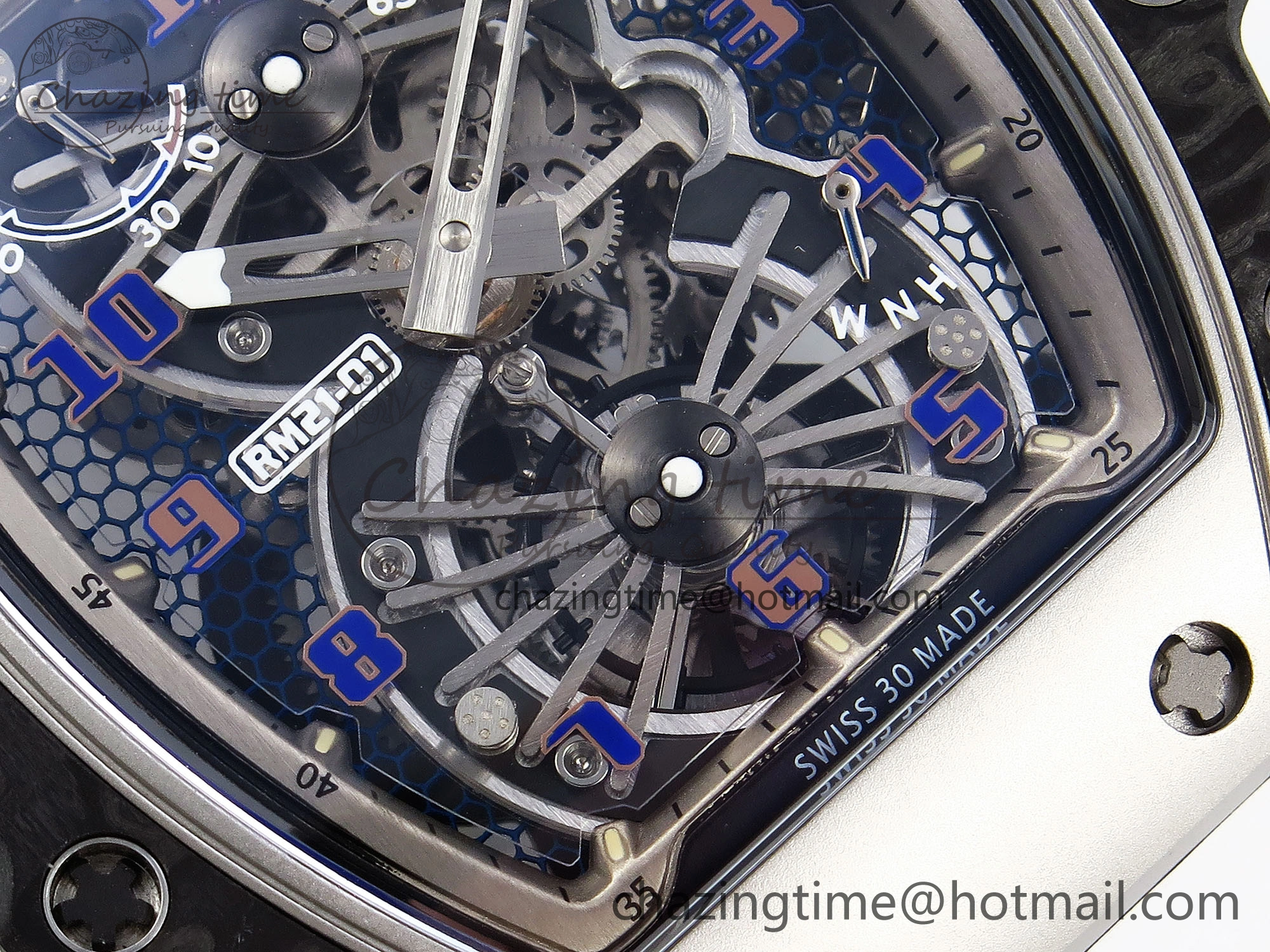 RM21-01 Tourbillon NTPT RMF Best Edition Skeleton Dial on White Rubber Strap