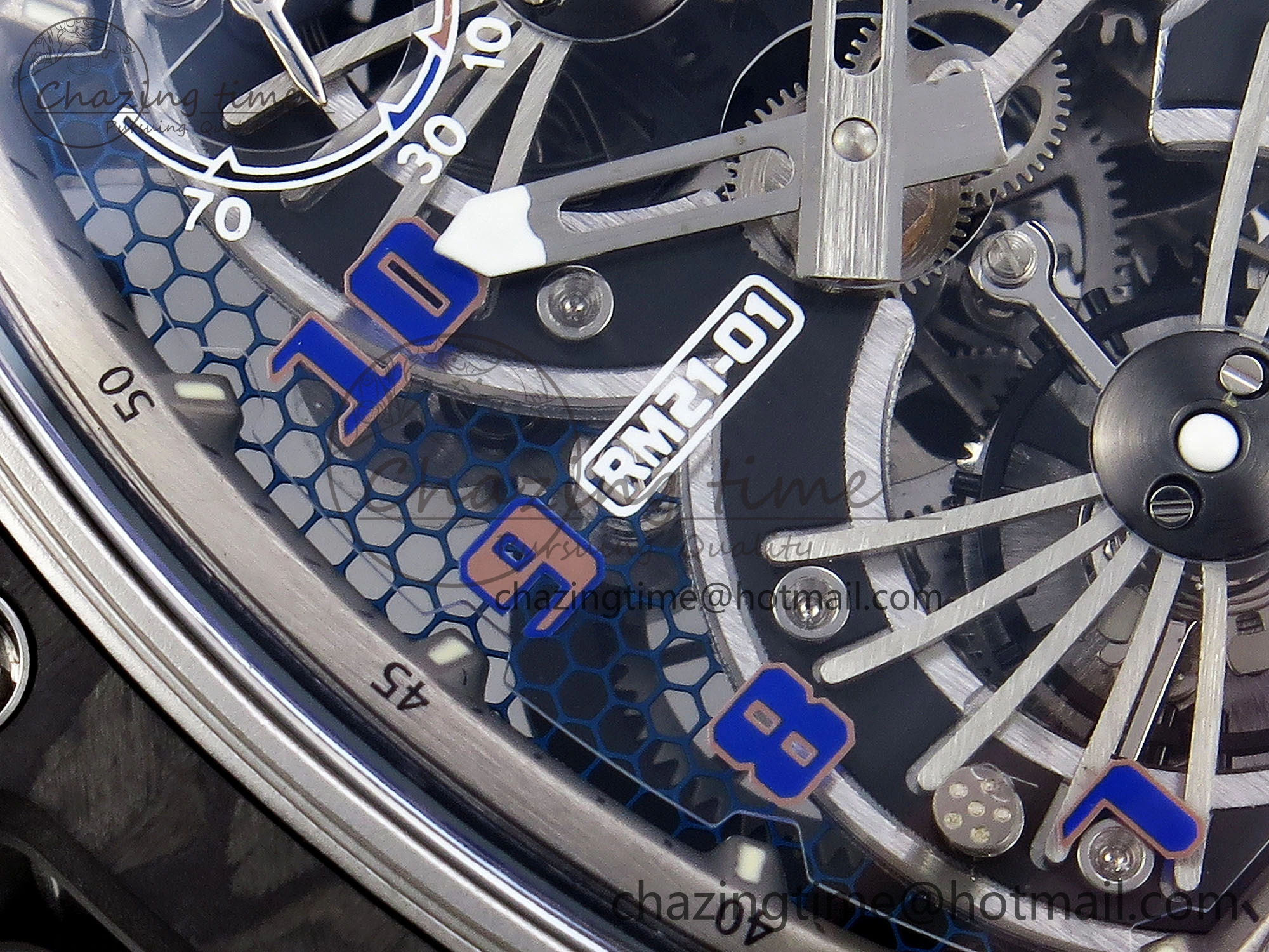 RM21-01 Tourbillon NTPT RMF Best Edition Skeleton Dial on White Rubber Strap
