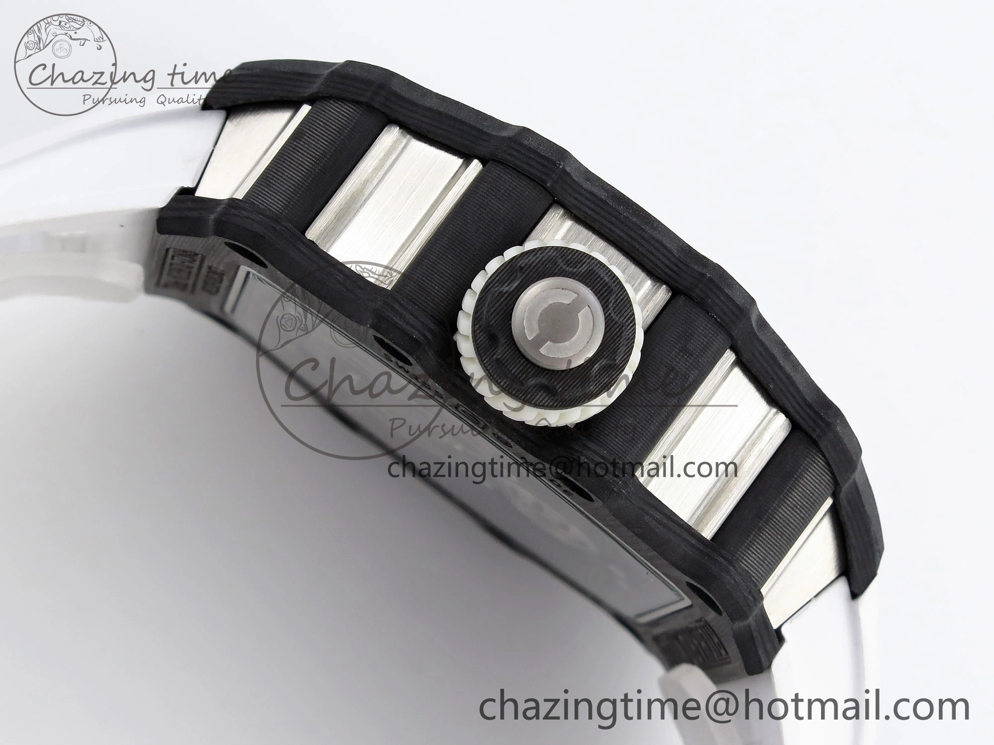 RM21-01 Tourbillon NTPT RMF Best Edition Skeleton Dial on White Rubber Strap