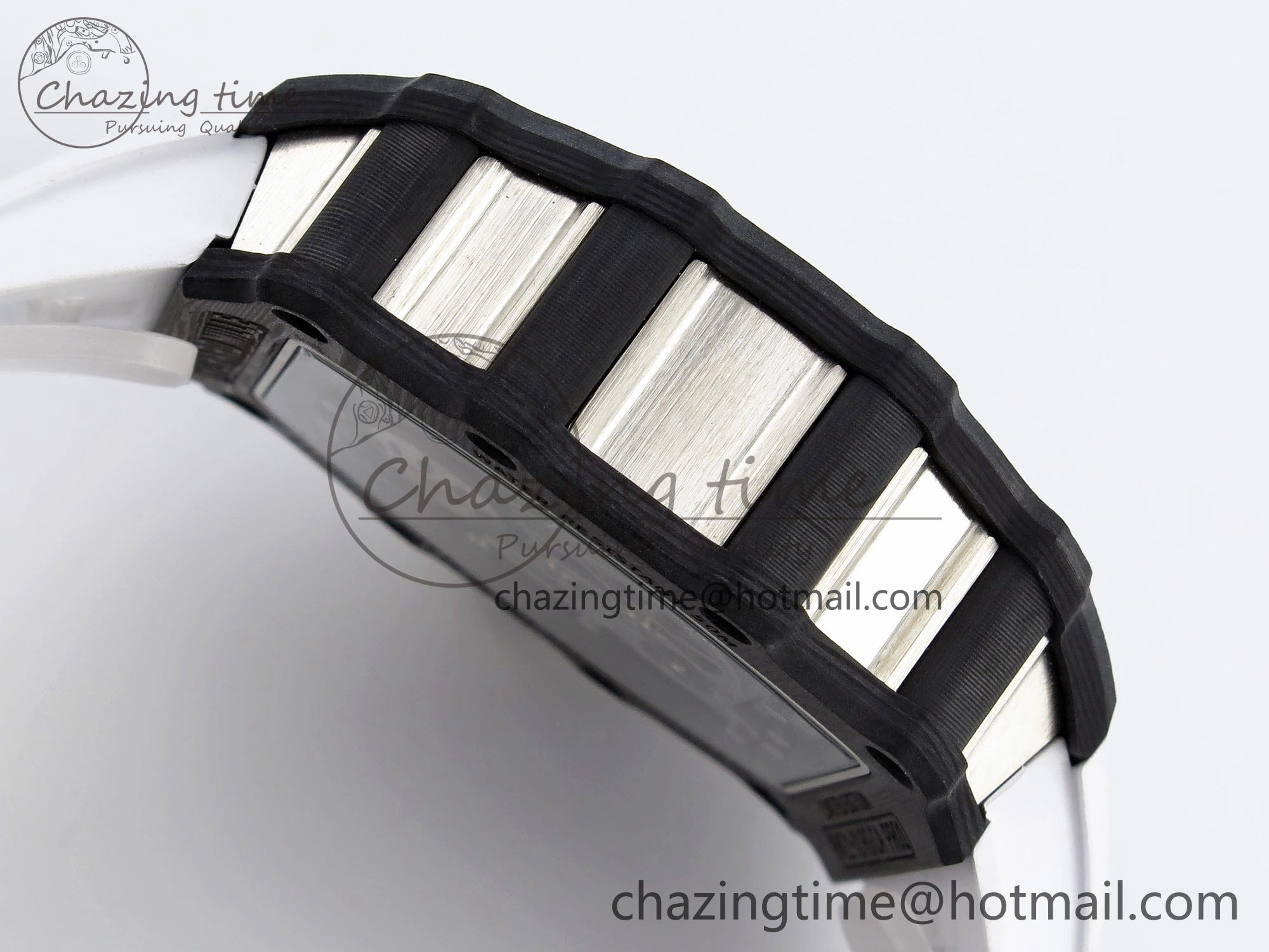 RM21-01 Tourbillon NTPT RMF Best Edition Skeleton Dial on White Rubber Strap