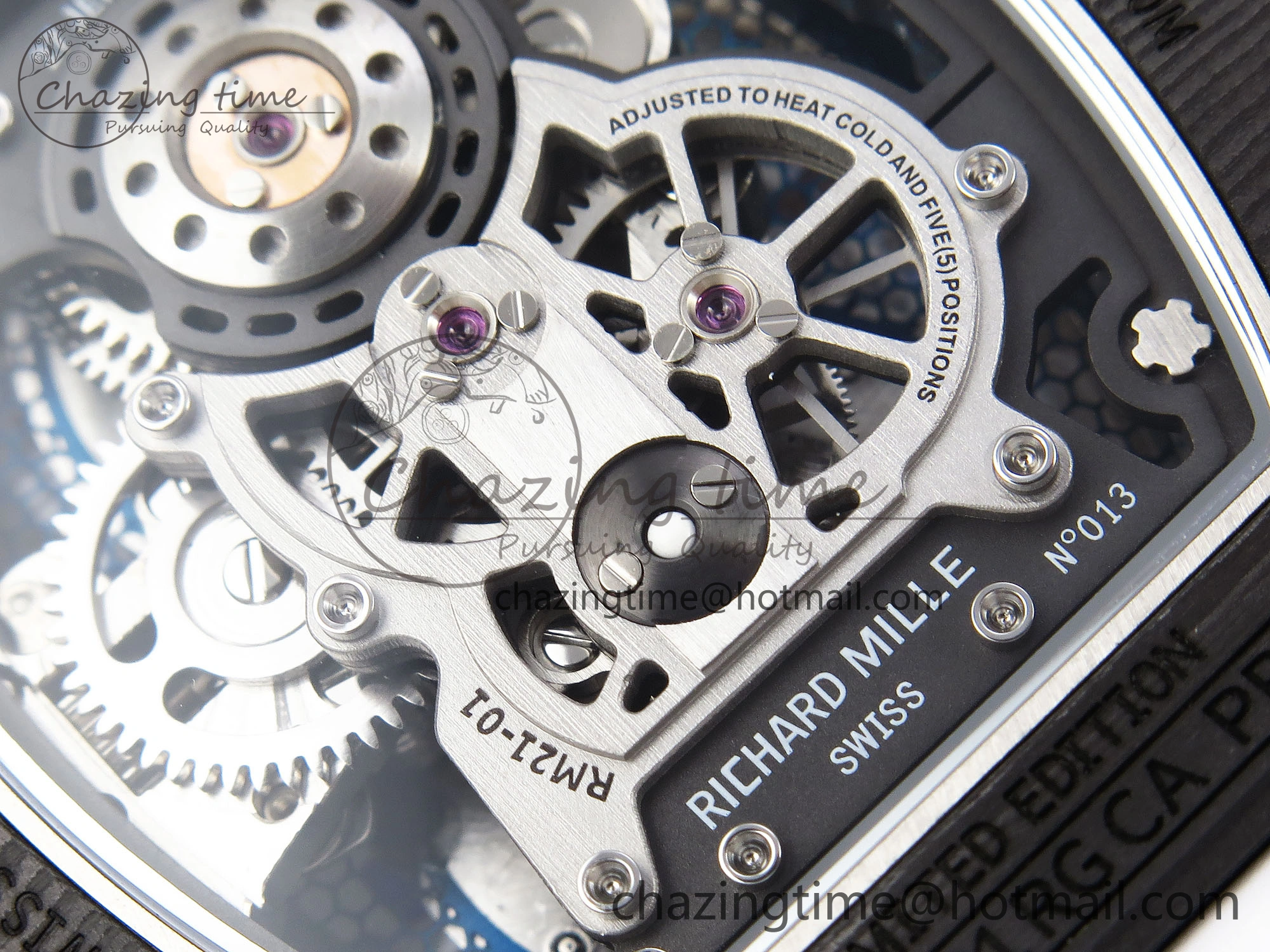 RM21-01 Tourbillon NTPT RMF Best Edition Skeleton Dial on White Rubber Strap