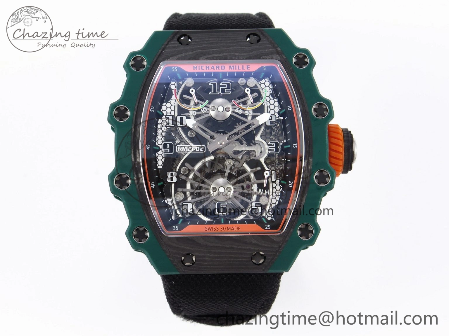 RM21-02 Tourbillon NTPT RMF Best Edition Skeleton Dial on Black Nylon Strap