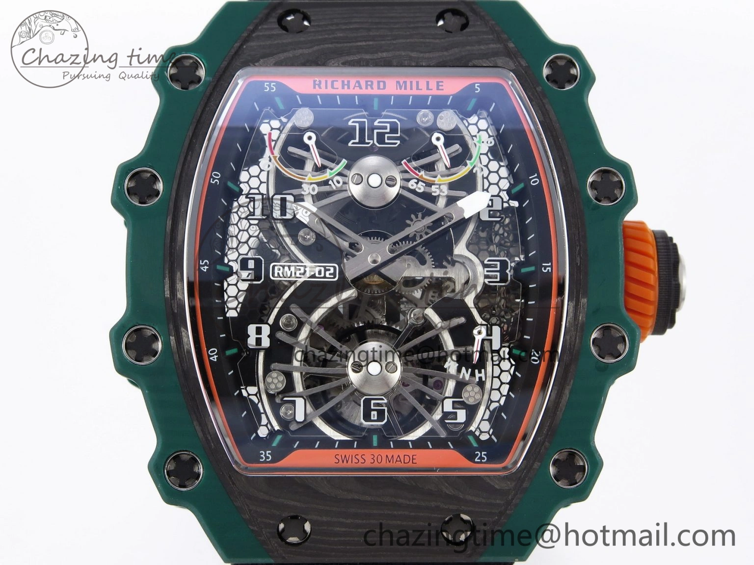 RM21-02 Tourbillon NTPT RMF Best Edition Skeleton Dial on Black Nylon Strap