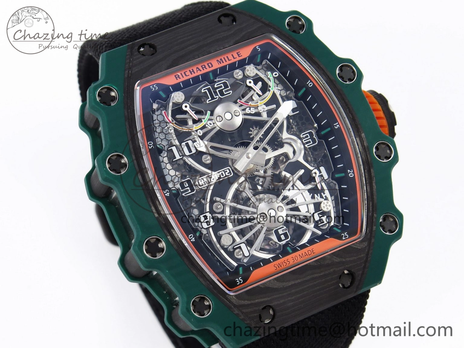RM21-02 Tourbillon NTPT RMF Best Edition Skeleton Dial on Black Nylon Strap