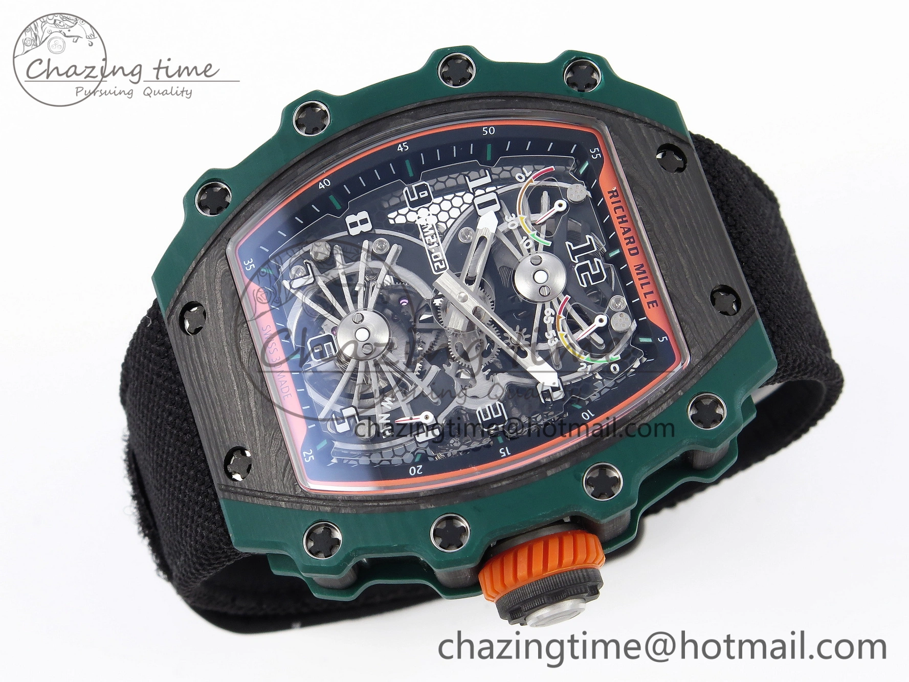 RM21-02 Tourbillon NTPT RMF Best Edition Skeleton Dial on Black Nylon Strap
