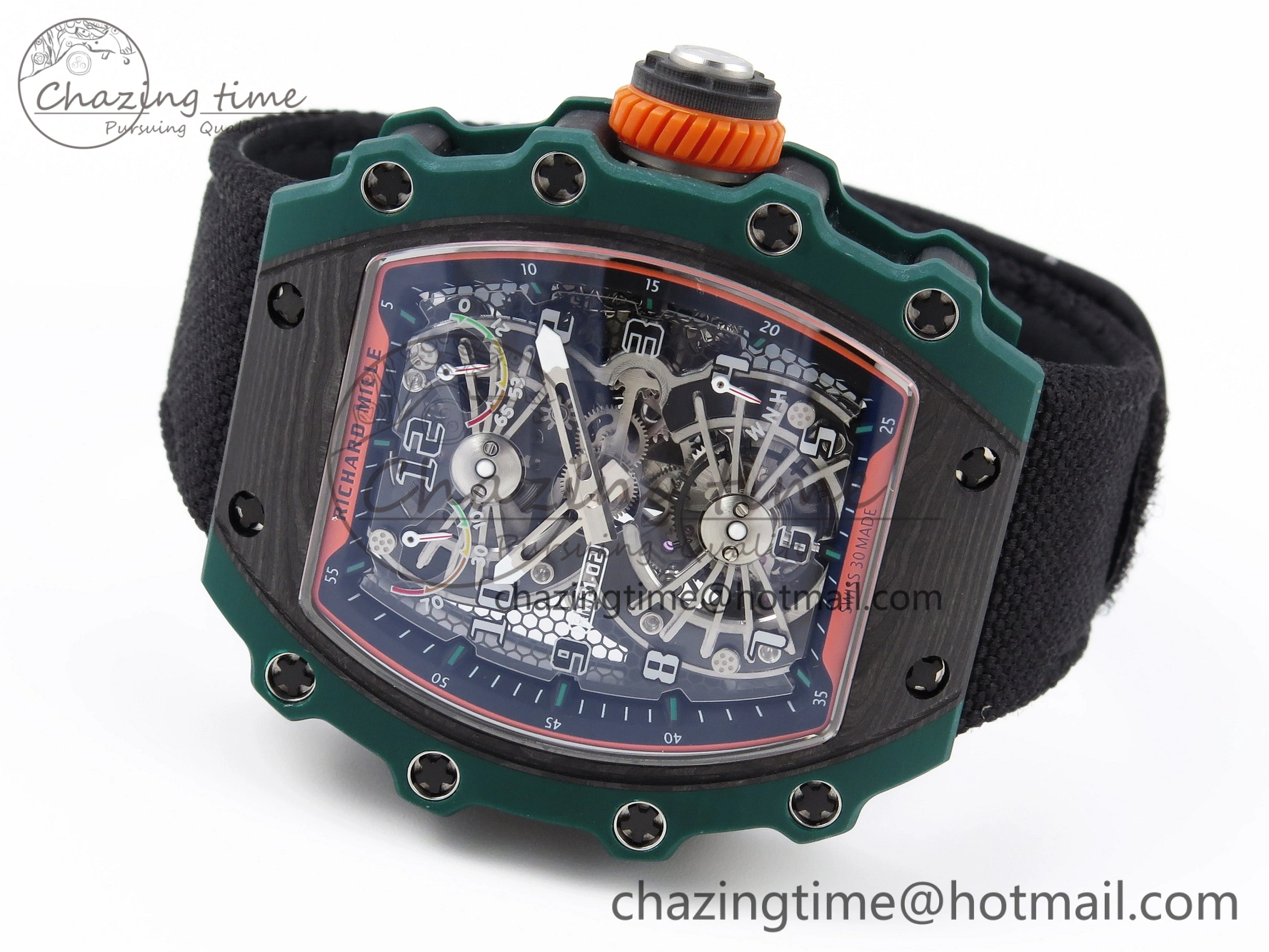 RM21-02 Tourbillon NTPT RMF Best Edition Skeleton Dial on Black Nylon Strap