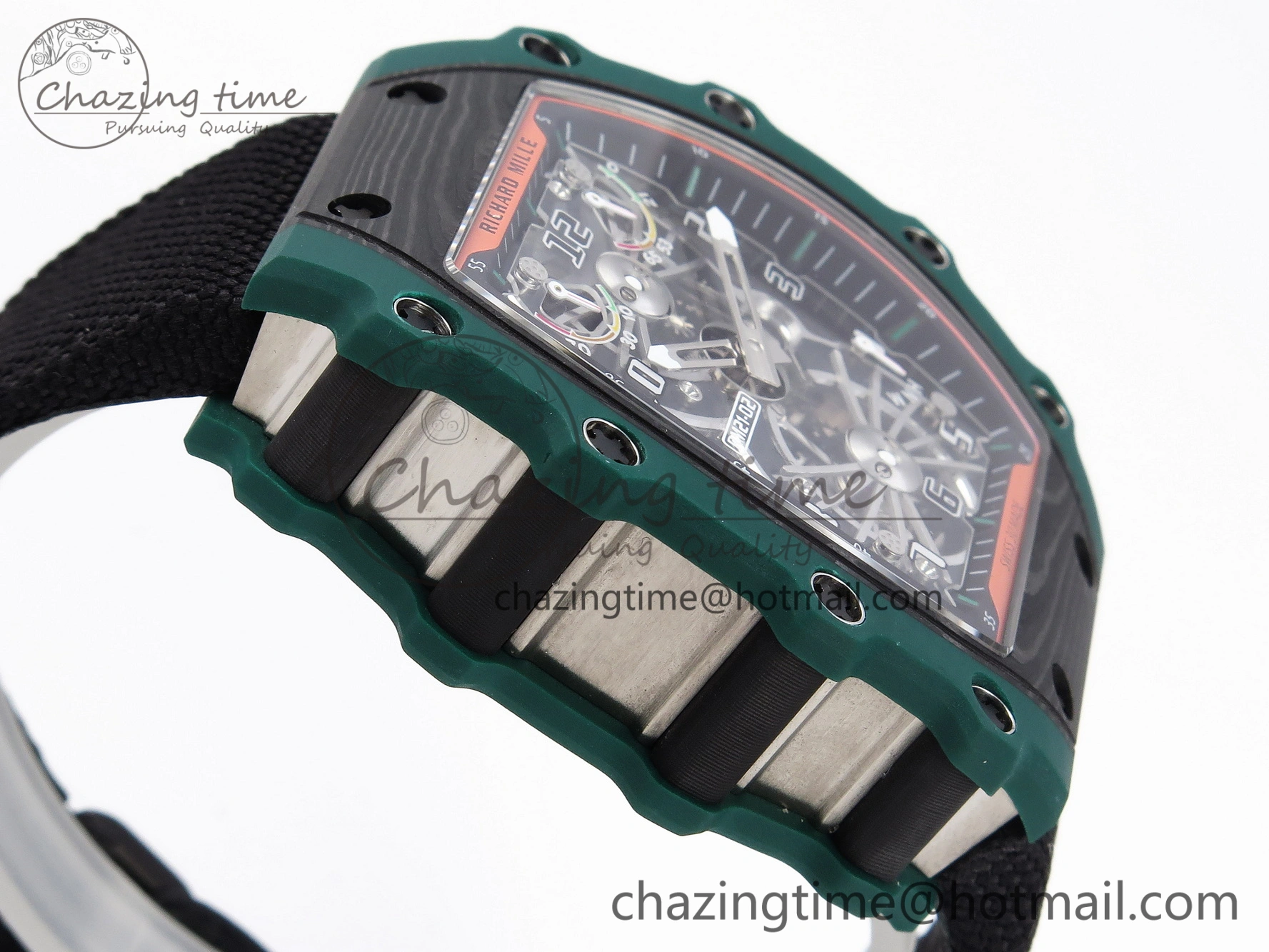 RM21-02 Tourbillon NTPT RMF Best Edition Skeleton Dial on Black Nylon Strap