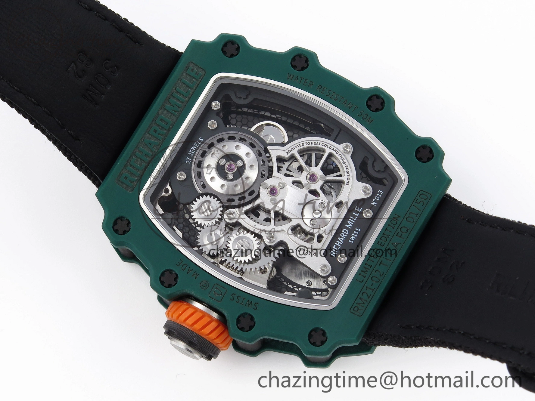 RM21-02 Tourbillon NTPT RMF Best Edition Skeleton Dial on Black Nylon Strap