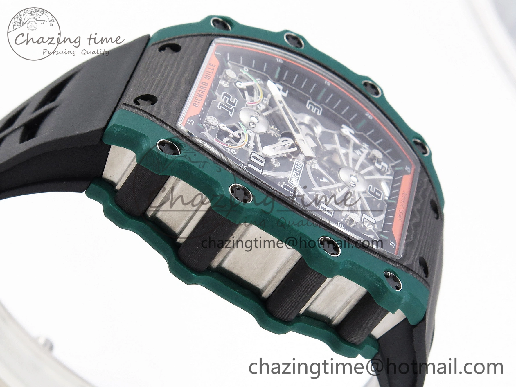 RM21-02 Tourbillon NTPT RMF Best Edition Skeleton Dial on Black Rubber Strap