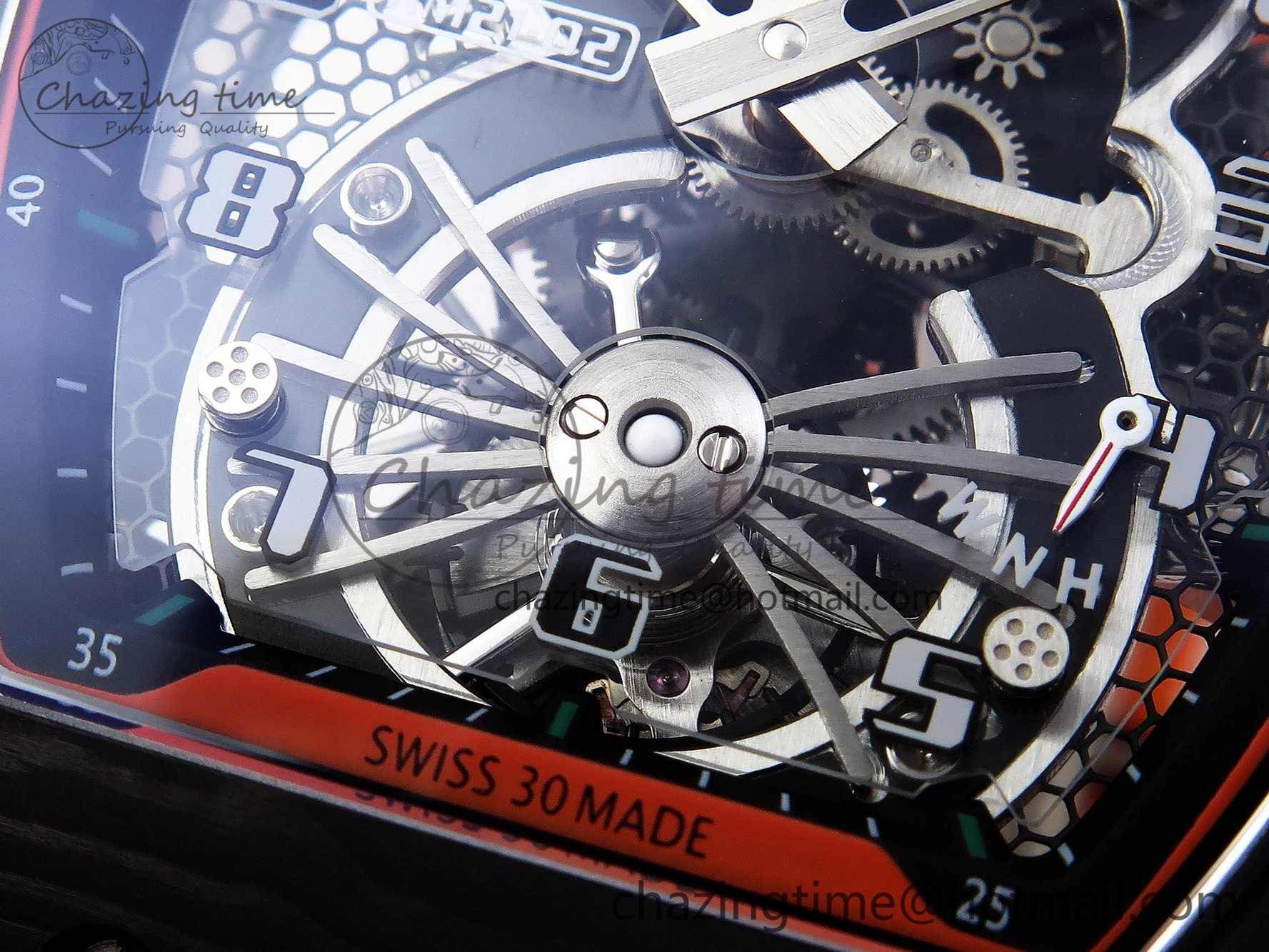 RM21-02 Tourbillon NTPT RMF Best Edition Skeleton Dial on Orange Nylon Strap