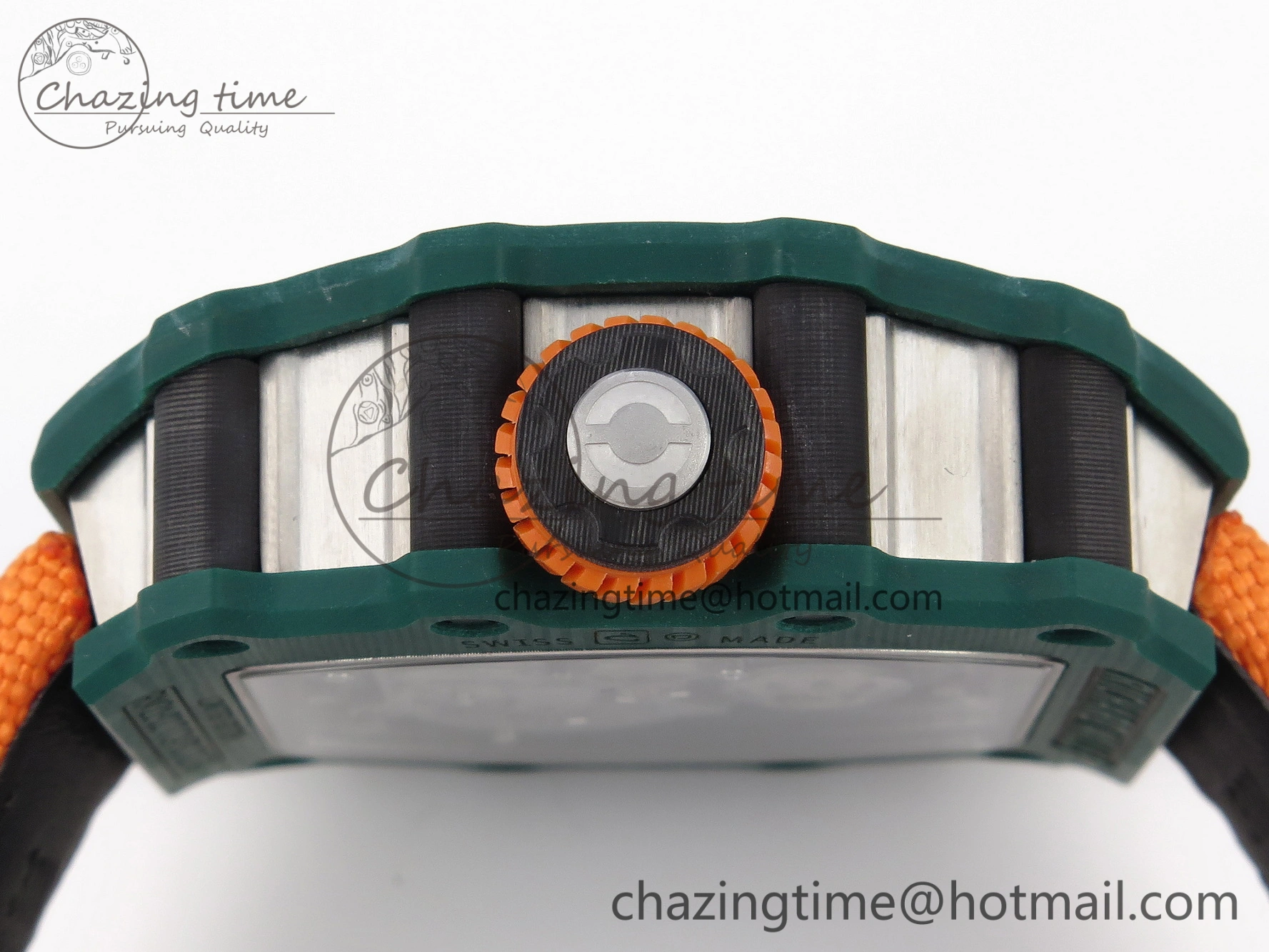 RM21-02 Tourbillon NTPT RMF Best Edition Skeleton Dial on Orange Nylon Strap