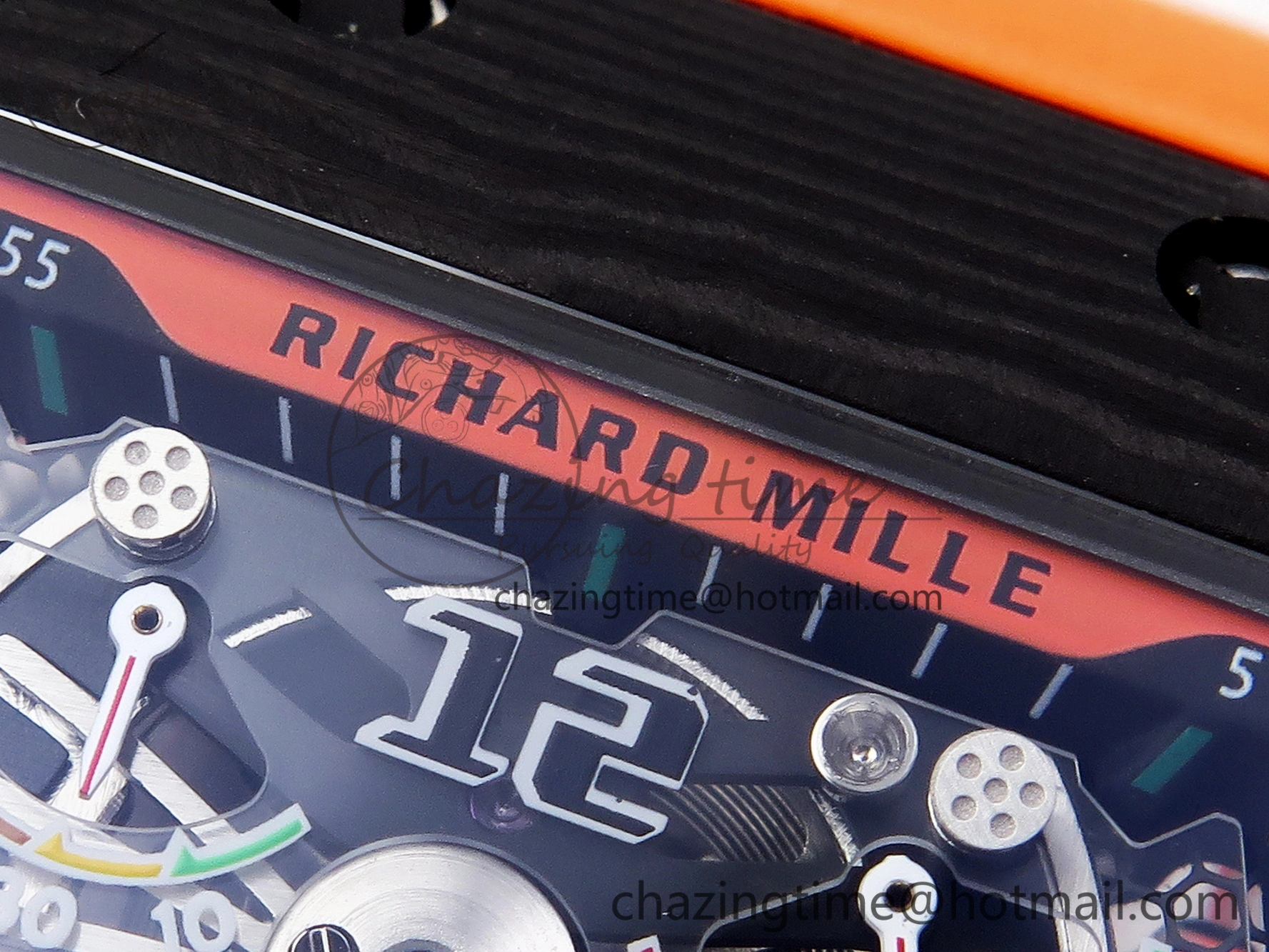 RM21-02 Tourbillon NTPT RMF Best Edition Skeleton Dial on Orange Rubber Strap