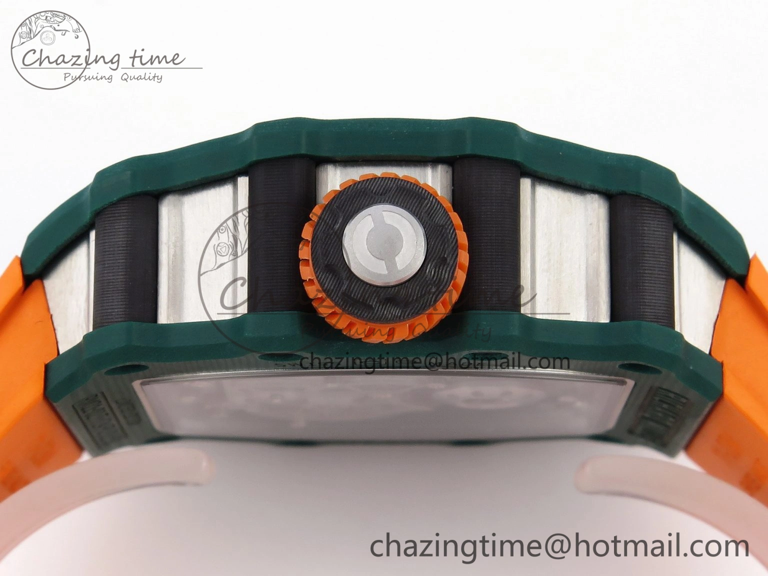 RM21-02 Tourbillon NTPT RMF Best Edition Skeleton Dial on Orange Rubber Strap
