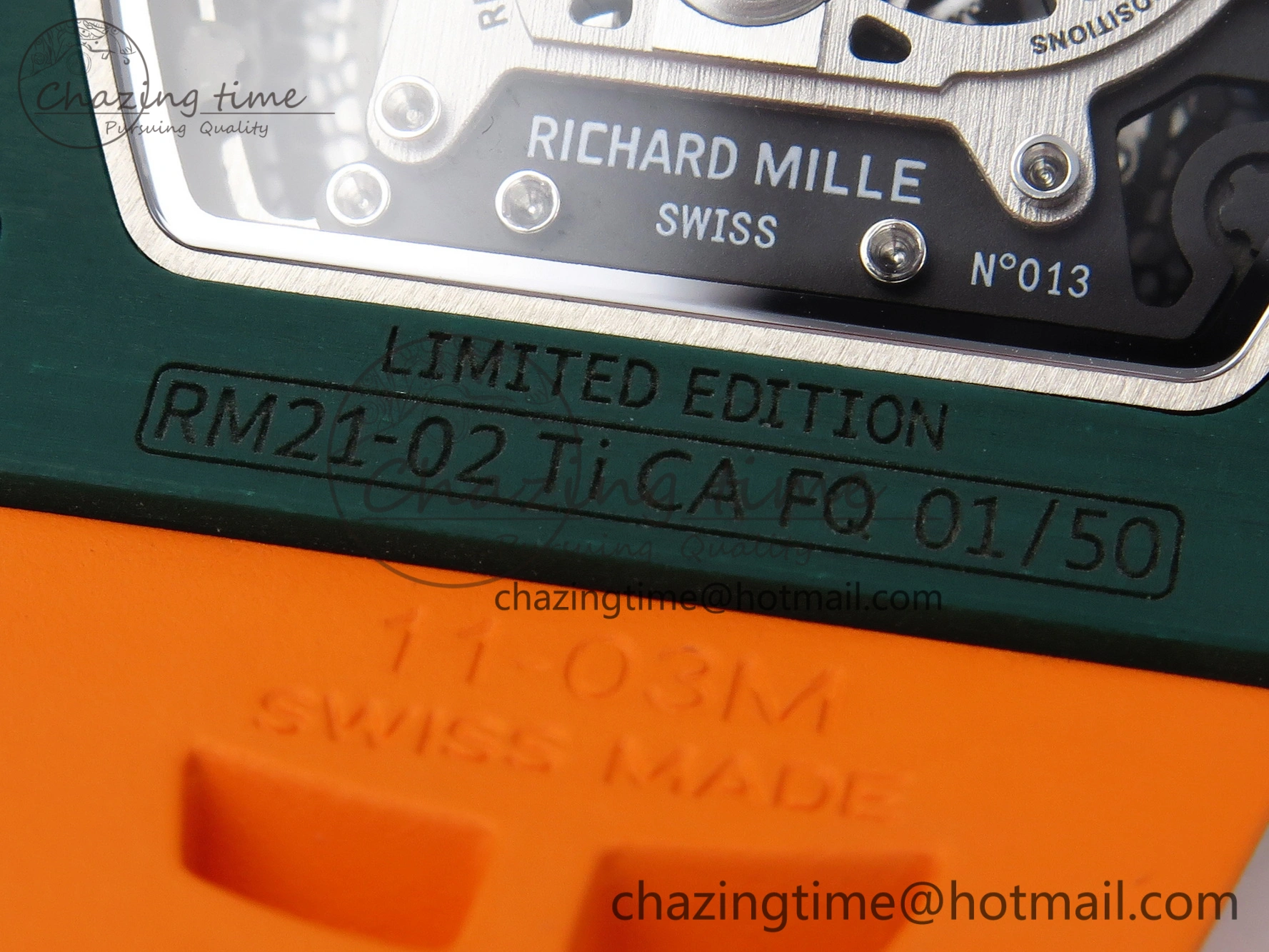 RM21-02 Tourbillon NTPT RMF Best Edition Skeleton Dial on Orange Rubber Strap