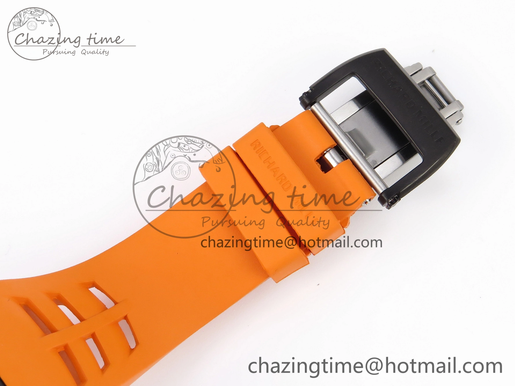 RM21-02 Tourbillon NTPT RMF Best Edition Skeleton Dial on Orange Rubber Strap