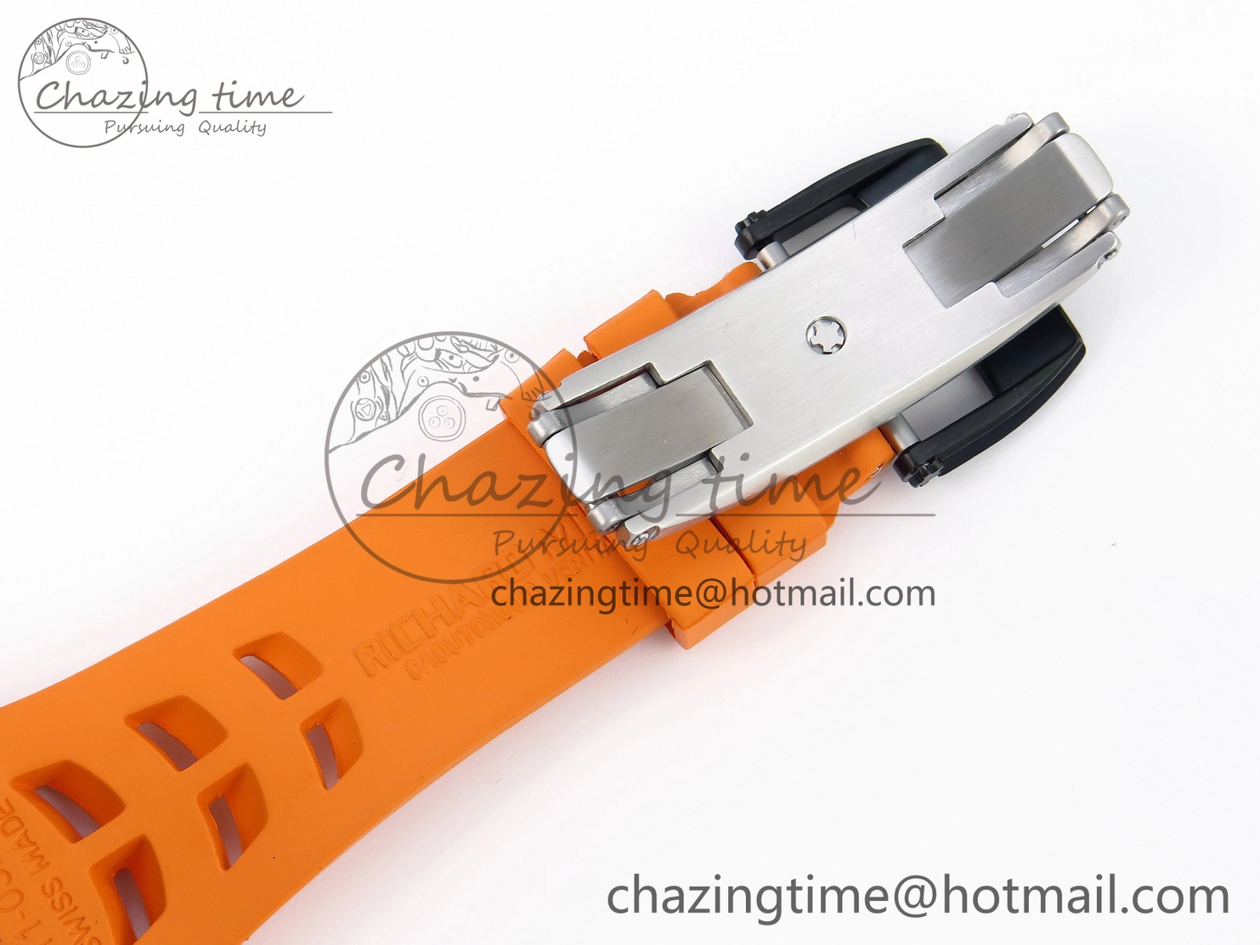 RM21-02 Tourbillon NTPT RMF Best Edition Skeleton Dial on Orange Rubber Strap