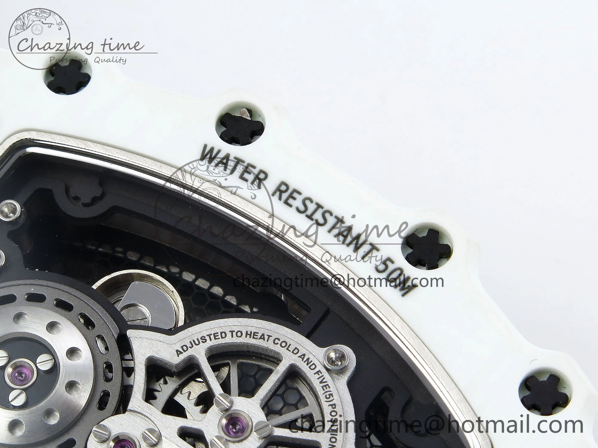 RM21-02 Tourbillon White Quartz Fiber Black Carbon RMF Best Edition on Black Rubber Strap