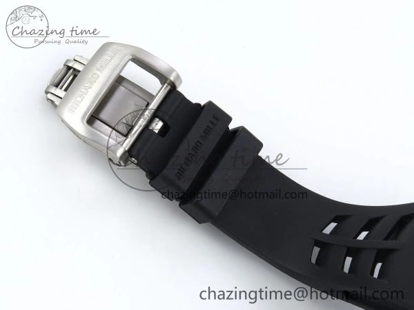 RM21-02 Tourbillon White Quartz Fiber Black Carbon RMF Best Edition on Black Rubber Strap