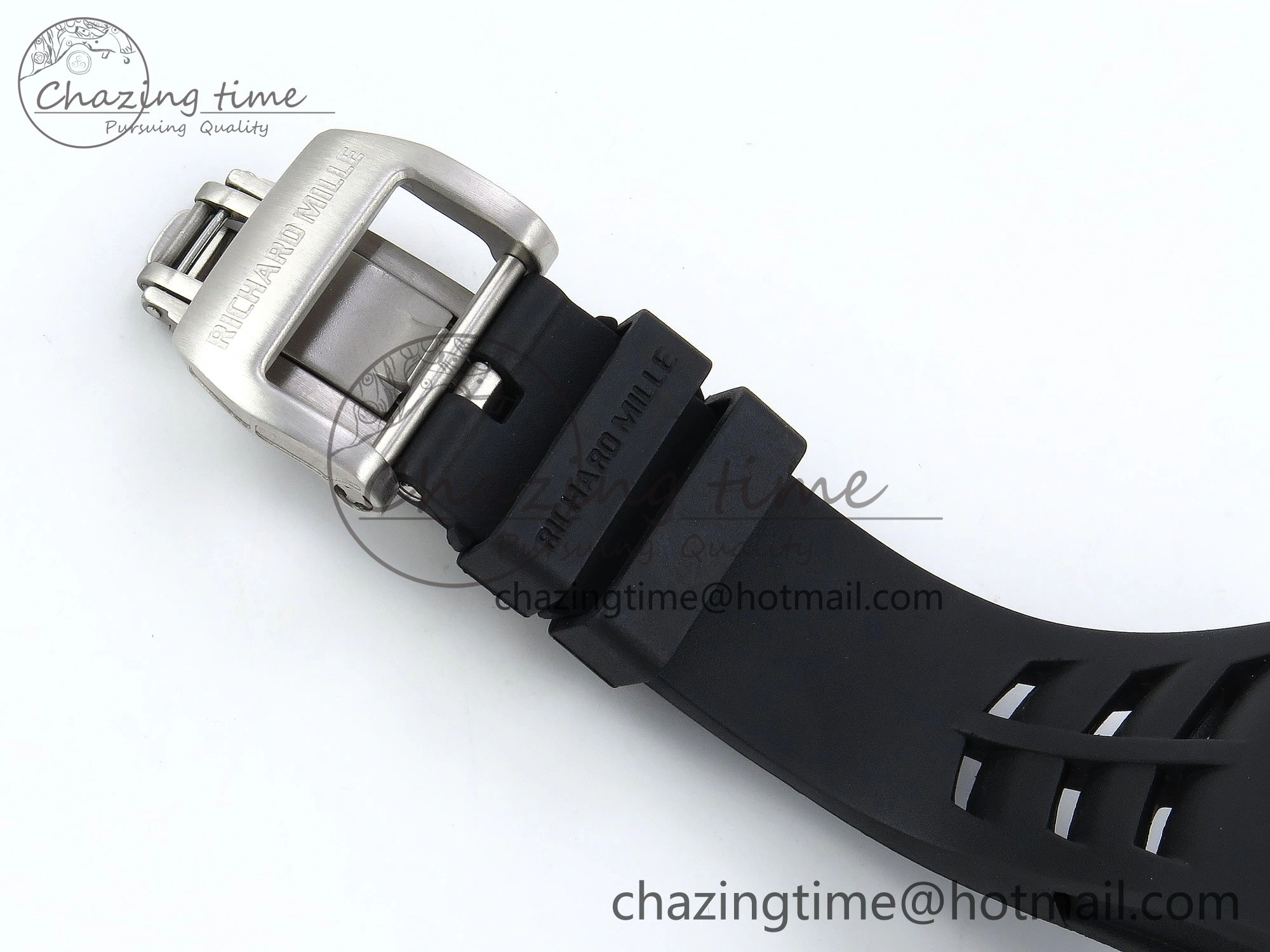 RM21-02 Tourbillon White Quartz Fiber Black Carbon RMF Best Edition on Black Rubber Strap