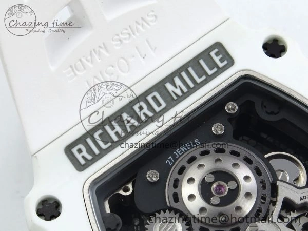 RM21-02 Tourbillon White Quartz Fiber Black Carbon RMF Best Edition on White Rubber Strap