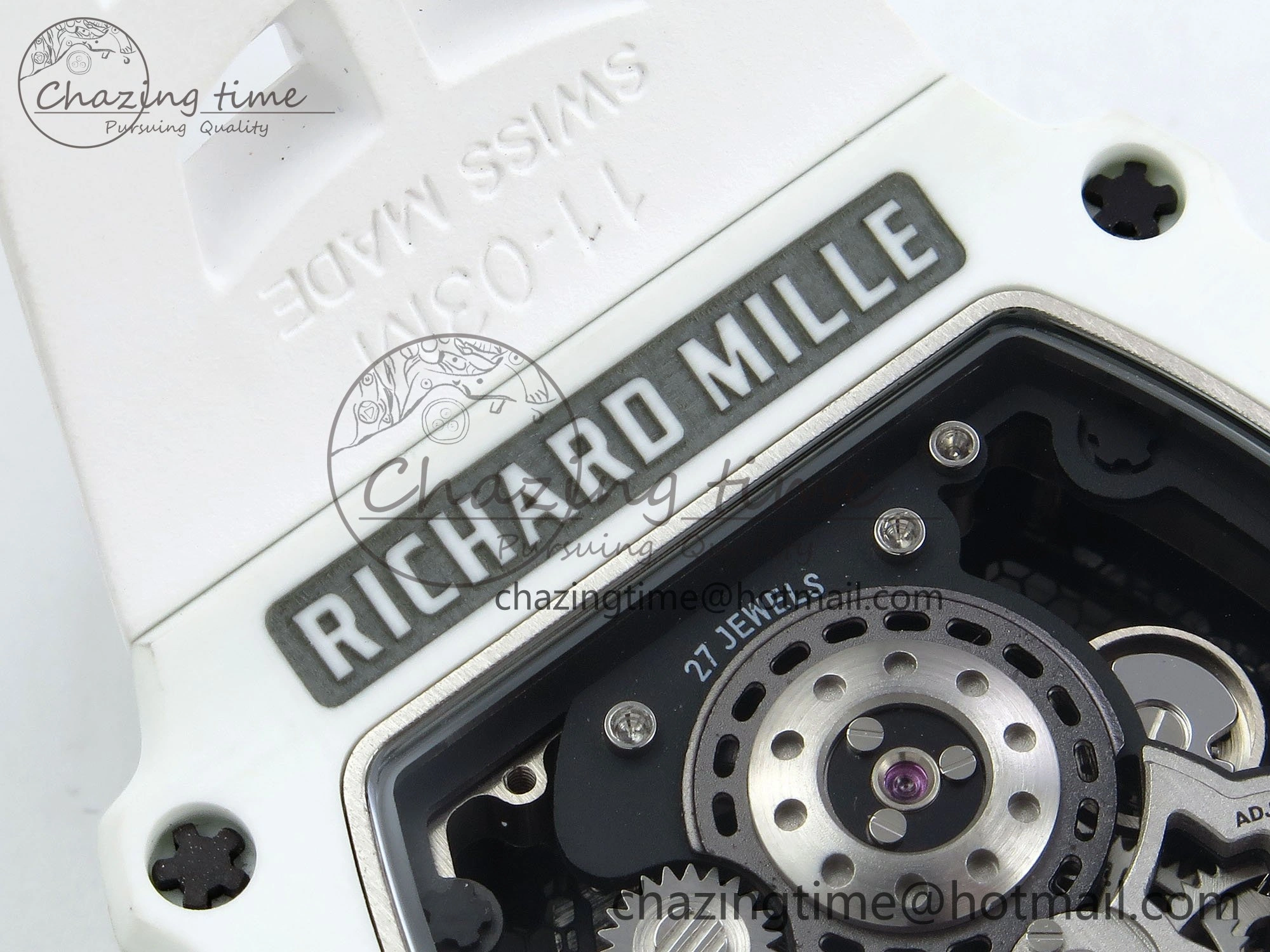 RM21-02 Tourbillon White Quartz Fiber Black Carbon RMF Best Edition on White Rubber Strap