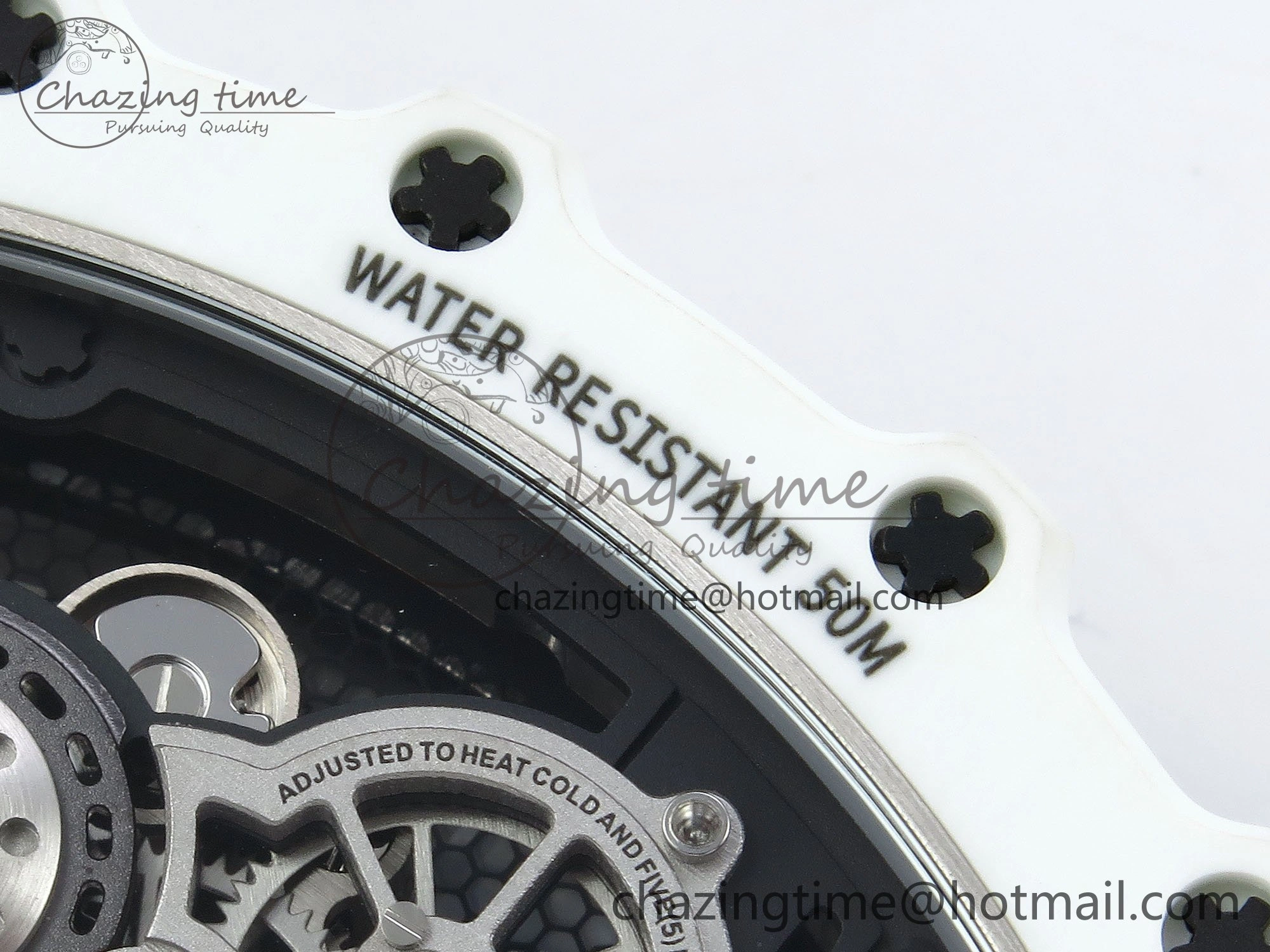 RM21-02 Tourbillon White Quartz Fiber Black Carbon RMF Best Edition on White Rubber Strap