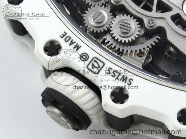 RM21-02 Tourbillon White Quartz Fiber Black Carbon RMF Best Edition on White Rubber Strap