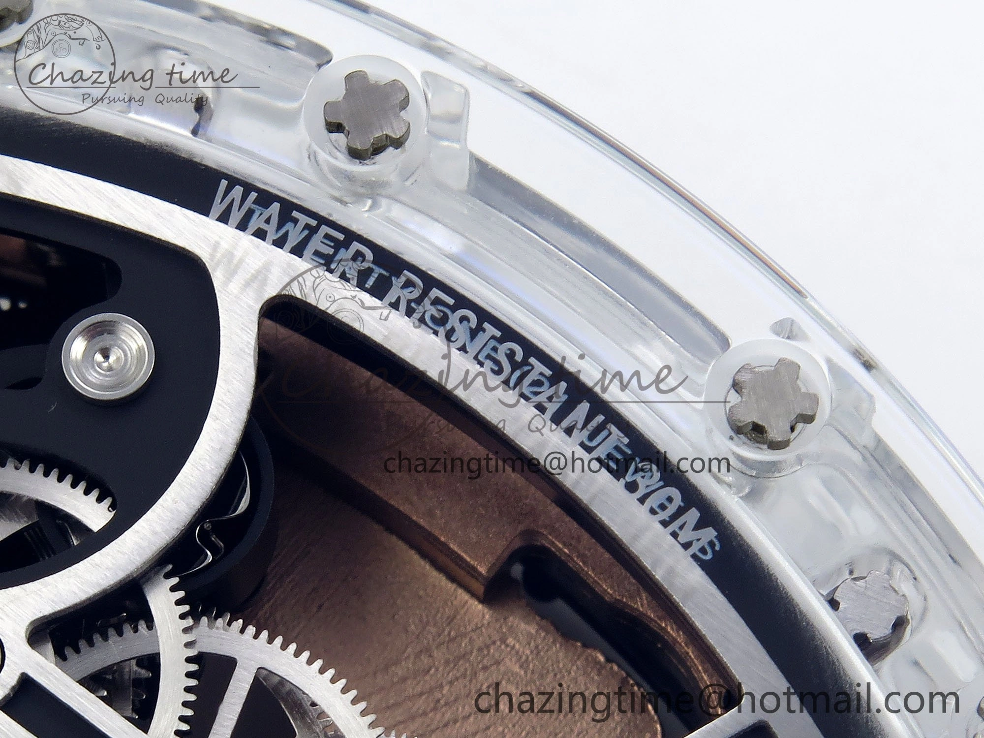 RM51 Transparent Tourbillon RMF Best Edition RG Tiger Dragon Dial on Transparent Rubber Strap