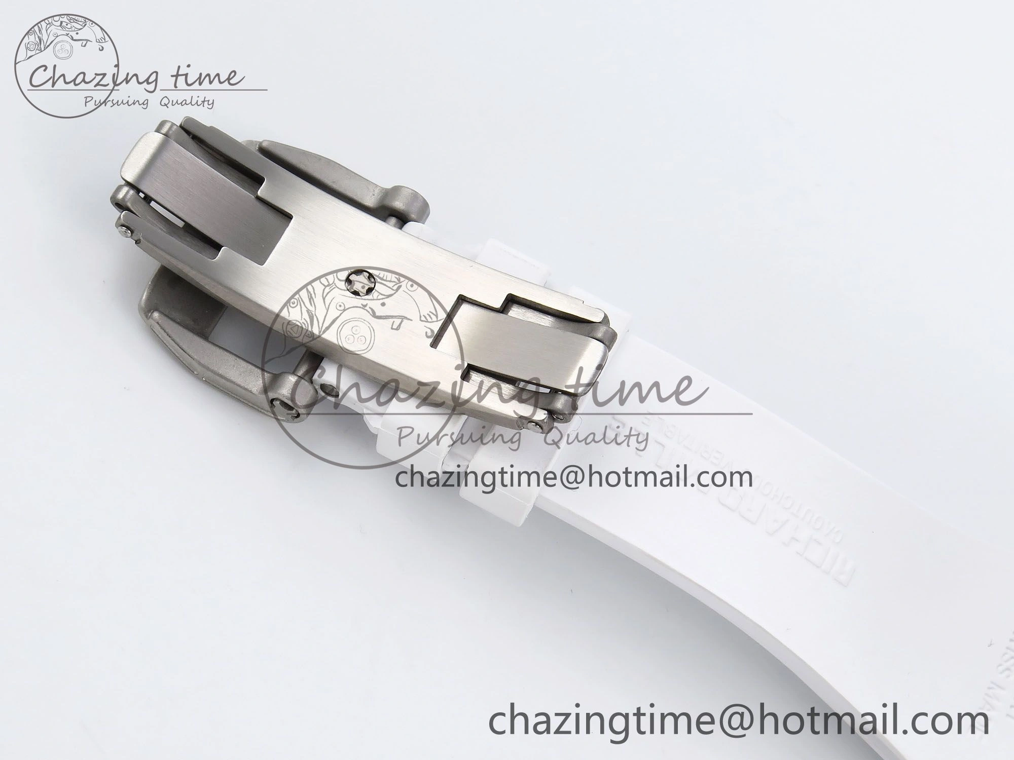 RM51 Transparent Tourbillon RMF Best Edition RG Tiger Dragon Dial on White Rubber Strap