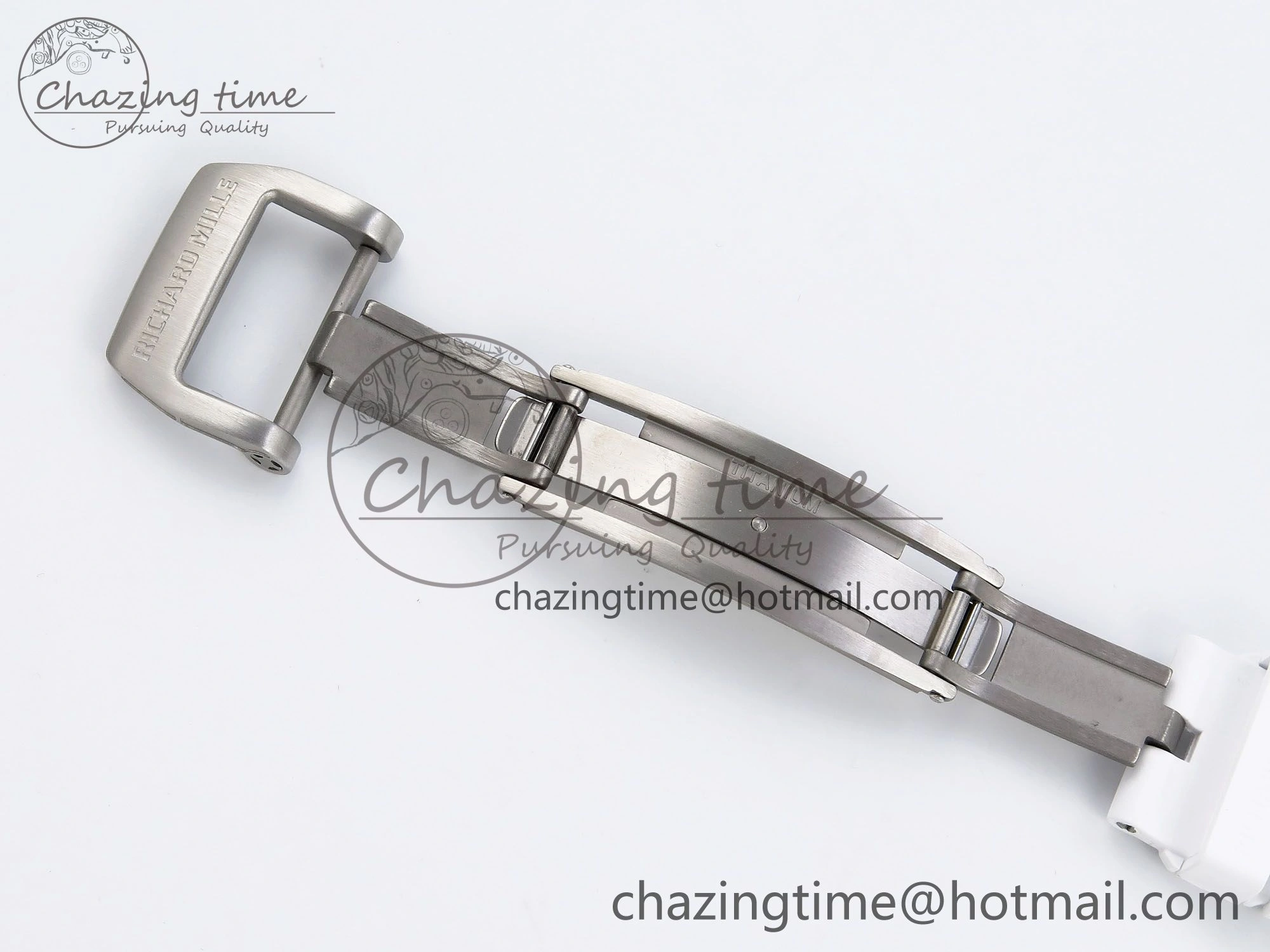 RM51 Transparent Tourbillon RMF Best Edition RG Tiger Dragon Dial on White Rubber Strap