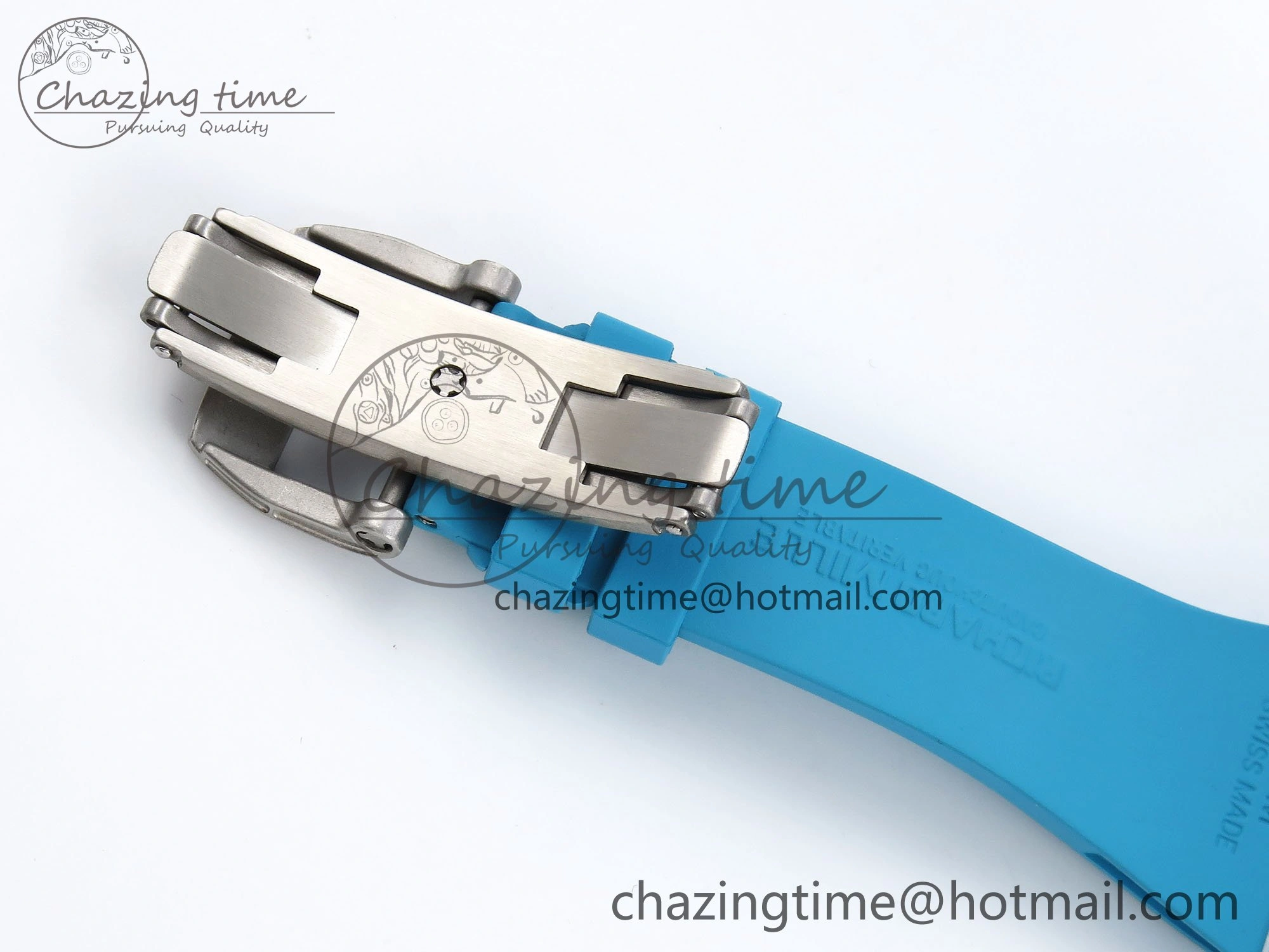 RM51 Transparent Tourbillon RMF Best Edition Tiger Dragon Dial on Blue Rubber Strap