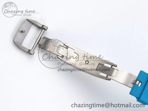 RM51 Transparent Tourbillon RMF Best Edition Tiger Dragon Dial on Blue Rubber Strap