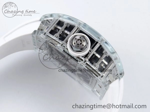 RM51 Transparent Tourbillon RMF Best Edition Tiger Dragon Dial on White Rubber Strap