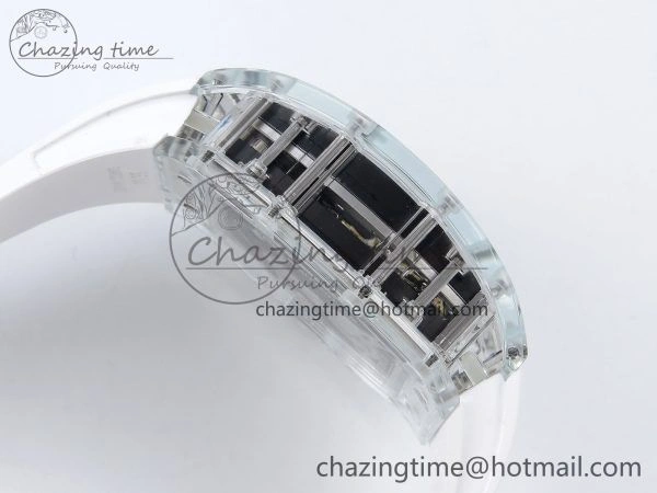 RM51 Transparent Tourbillon RMF Best Edition Tiger Dragon Dial on White Rubber Strap