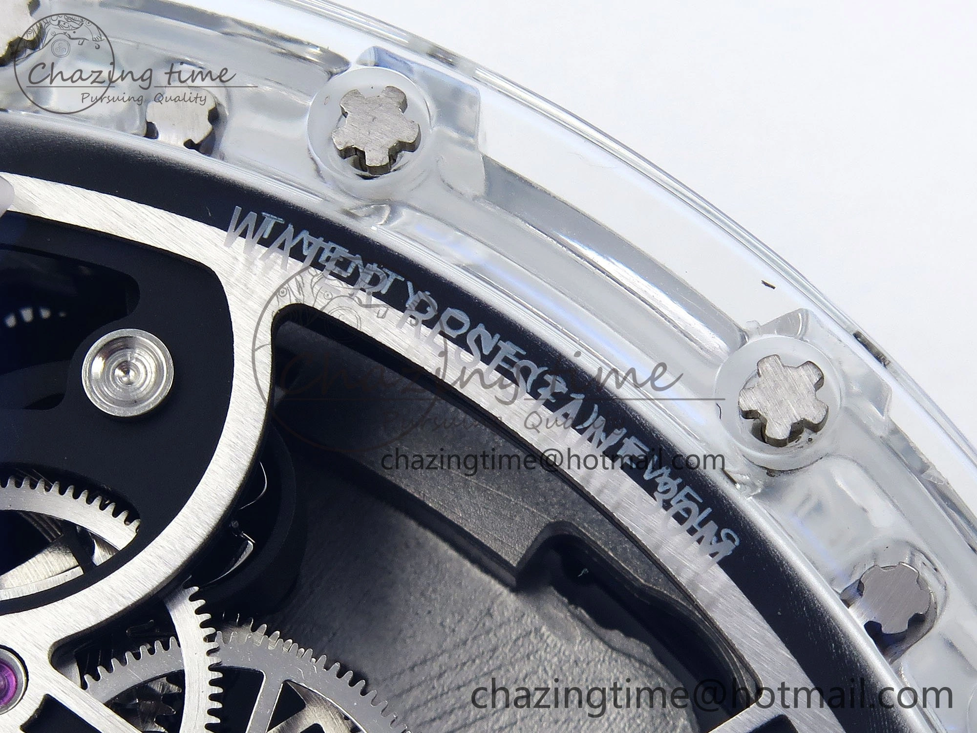 RM51 Transparent Tourbillon RMF Best Edition Tiger Dragon Dial on White Rubber Strap