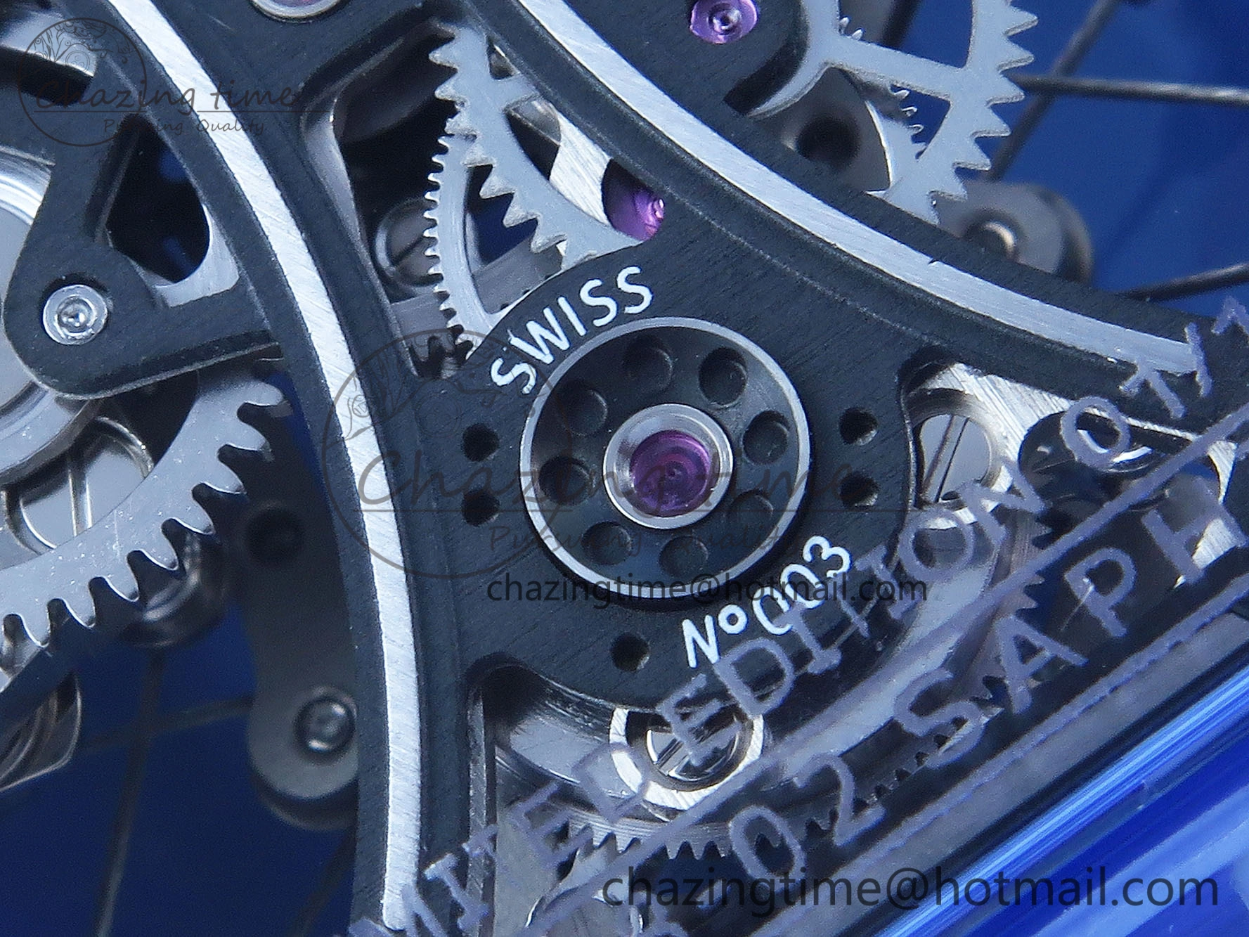 RM53-02 BLUE TRANSPARENT TOURBILLON RMF BEST EDITION SKELETON DIAL ON WHITE RUBBER STRAP V2
