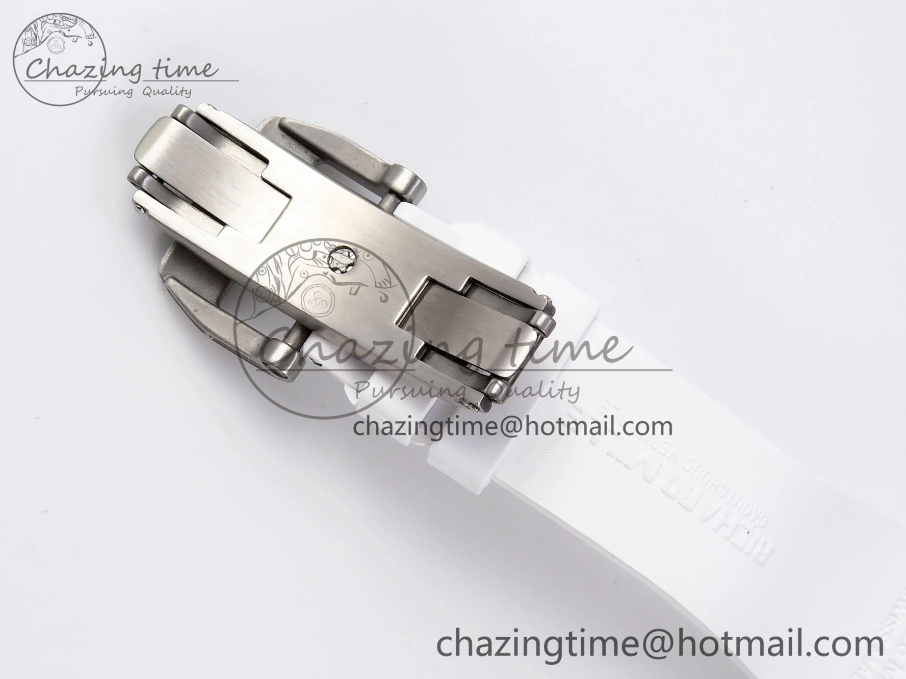 RM53-02 BLUE TRANSPARENT TOURBILLON RMF BEST EDITION SKELETON DIAL ON WHITE RUBBER STRAP V2