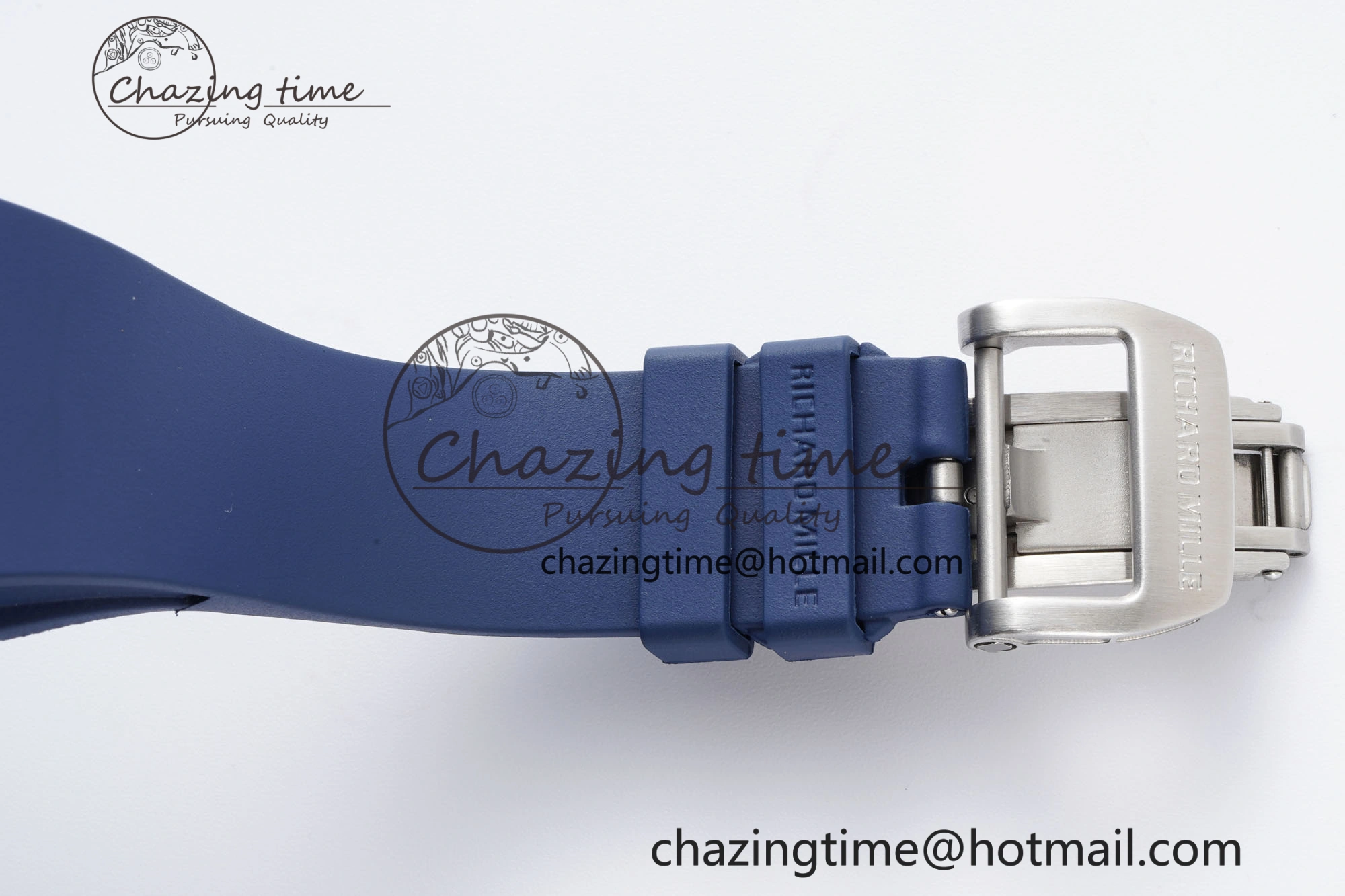 RM53-02 Blue Transparent Tourbillon RMF Best Edition Skeleton Dial on Blue Rubber Strap
