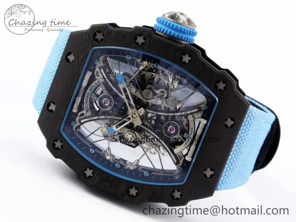 RM53-02 TOURBILLON CARBON RMF BEST EDITION SKELETON DIAL ON BLUE NYLON STRAP