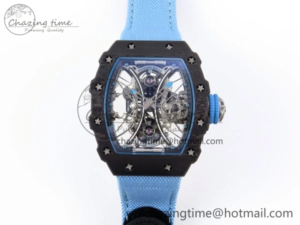 RM53-02 TOURBILLON CARBON RMF BEST EDITION SKELETON DIAL ON BLUE NYLON STRAP