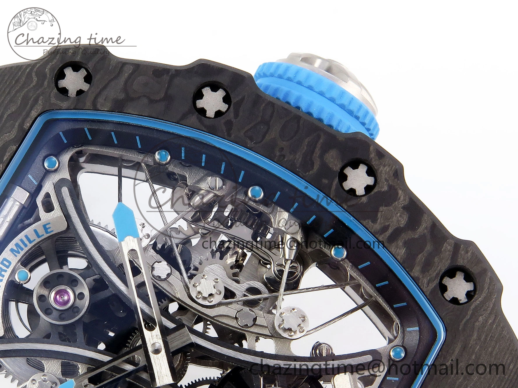 RM53-02 TOURBILLON CARBON RMF BEST EDITION SKELETON DIAL ON BLUE NYLON STRAP