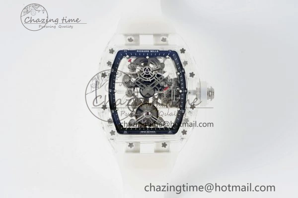 RM56-01 Transparent Tourbillon RMF Best Edition Skeleton Dial Black Inner Bezel on Transparent Rubber Strap