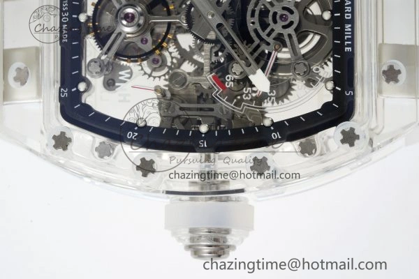 RM56-01 Transparent Tourbillon RMF Best Edition Skeleton Dial Black Inner Bezel on Transparent Rubber Strap
