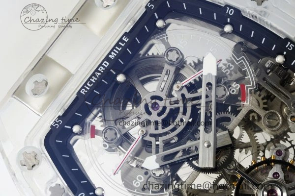 RM56-01 Transparent Tourbillon RMF Best Edition Skeleton Dial Black Inner Bezel on Transparent Rubber Strap
