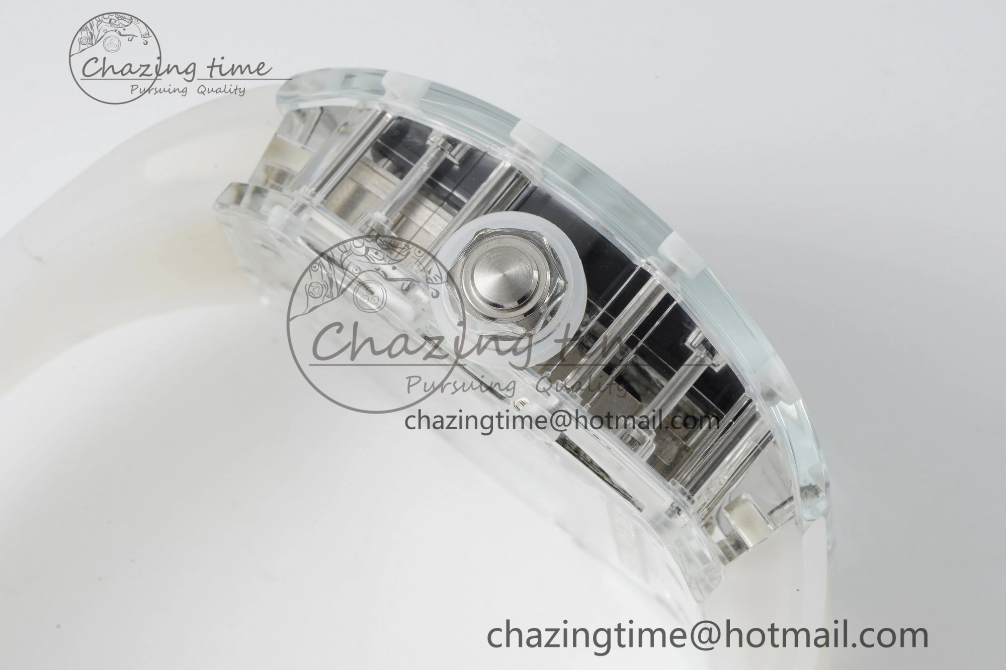 RM56-01 Transparent Tourbillon RMF Best Edition Skeleton Dial Black Inner Bezel on Transparent Rubber Strap