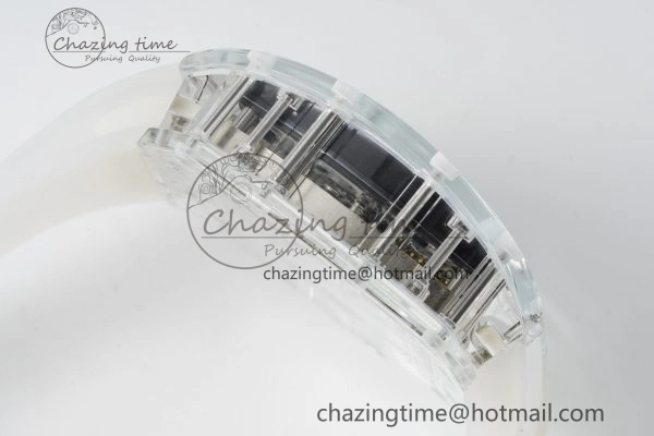 RM56-01 Transparent Tourbillon RMF Best Edition Skeleton Dial Black Inner Bezel on Transparent Rubber Strap