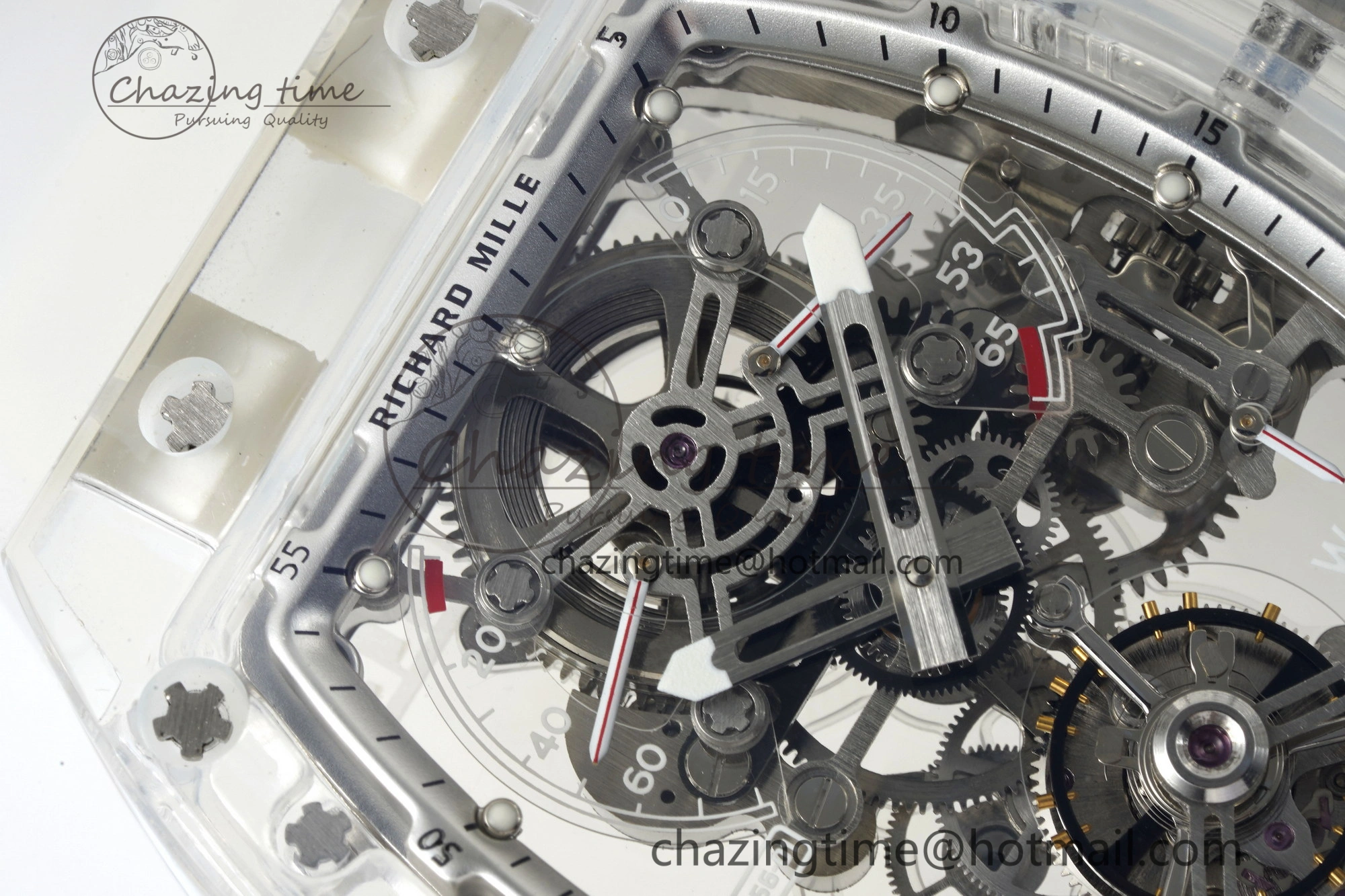 RM56-01 Transparent Tourbillon RMF Best Edition Skeleton Dial on Transparent Rubber Strap