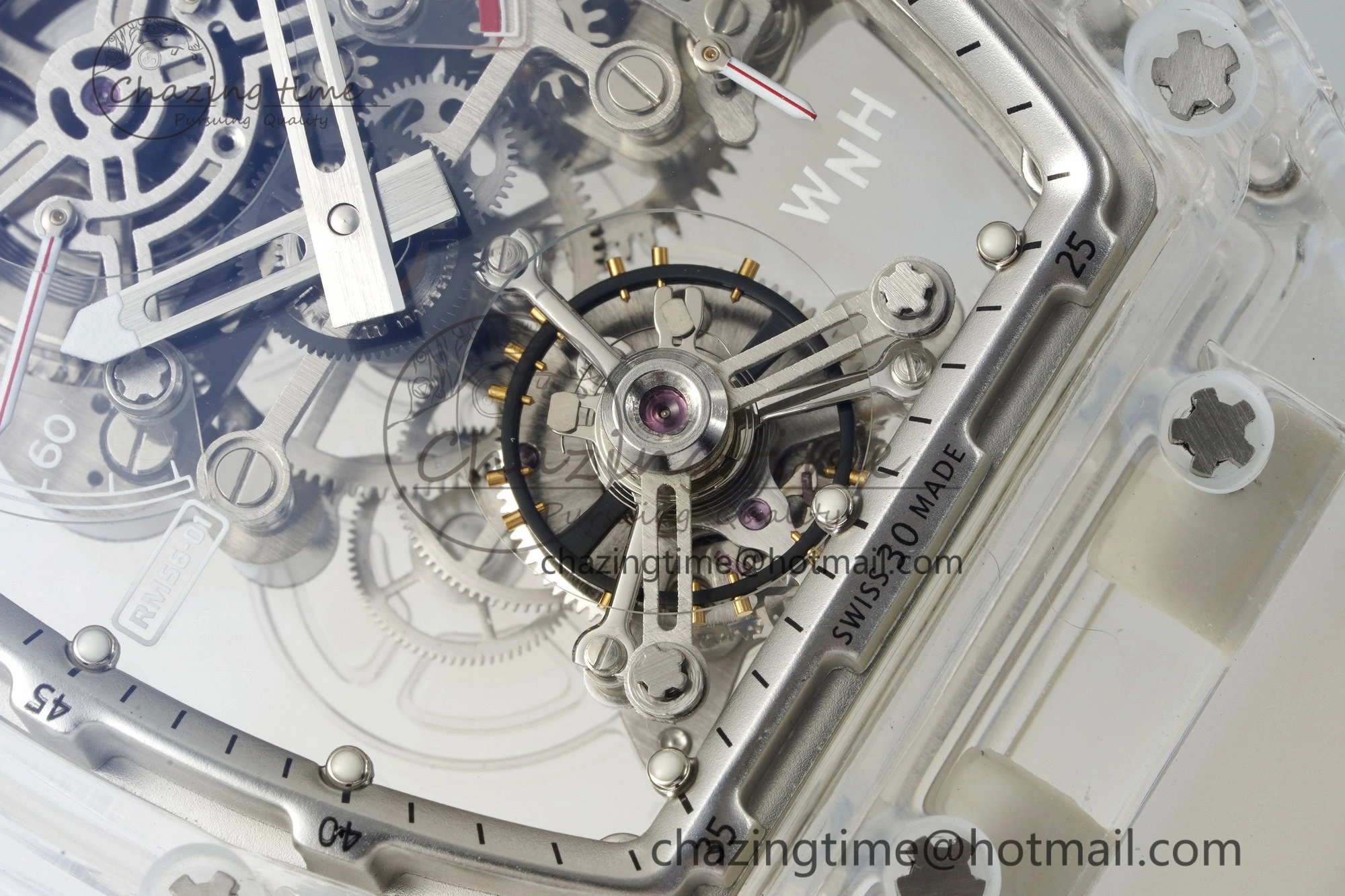RM56-01 Transparent Tourbillon RMF Best Edition Skeleton Dial on Transparent Rubber Strap